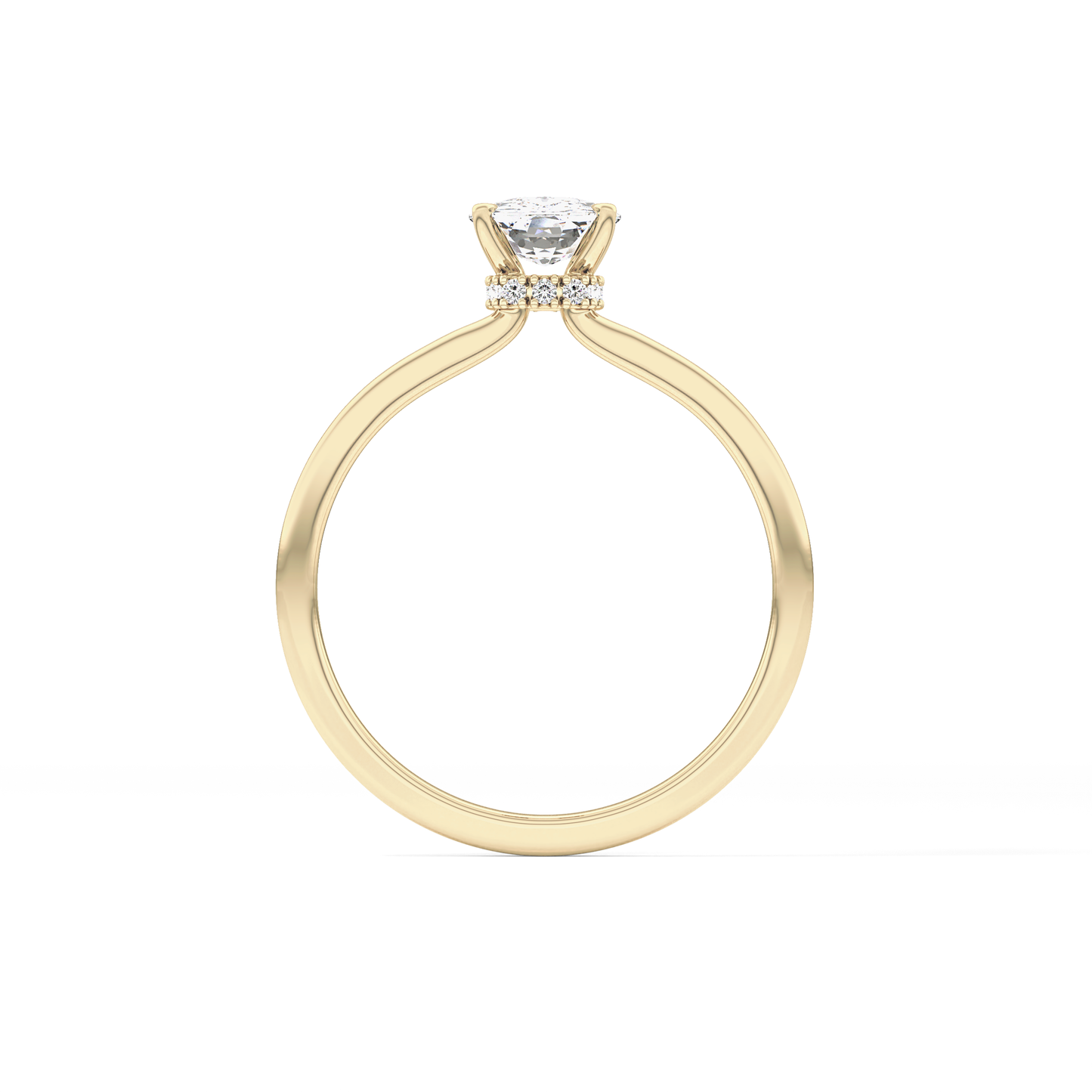 Cushion Cut 0.78 Carat Moissanite Ring – Hidden Halo Setting in Gold