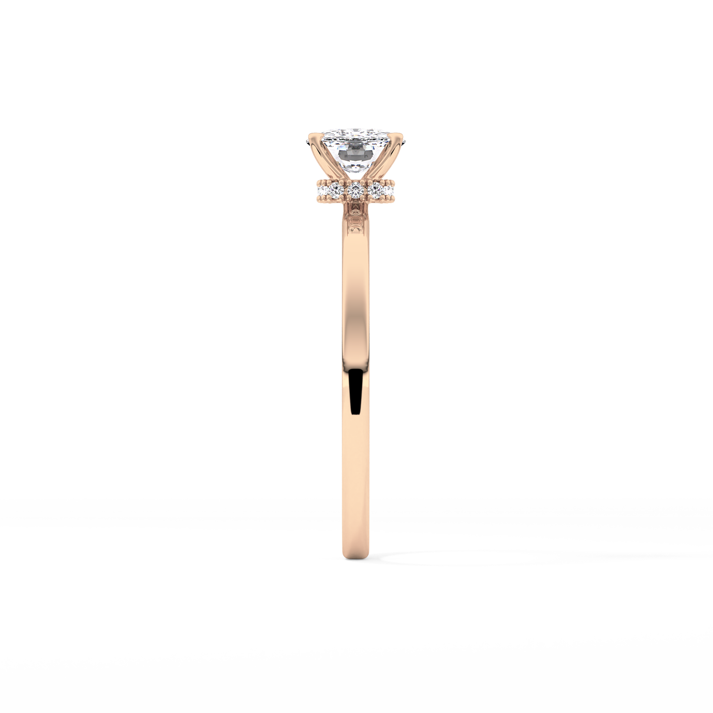 Cushion Cut 0.78 Carat Moissanite Ring – Hidden Halo Setting in Gold
