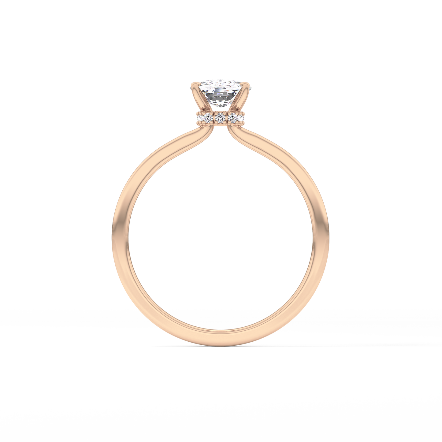 Cushion Cut 0.78 Carat Moissanite Ring – Hidden Halo Setting in Gold
