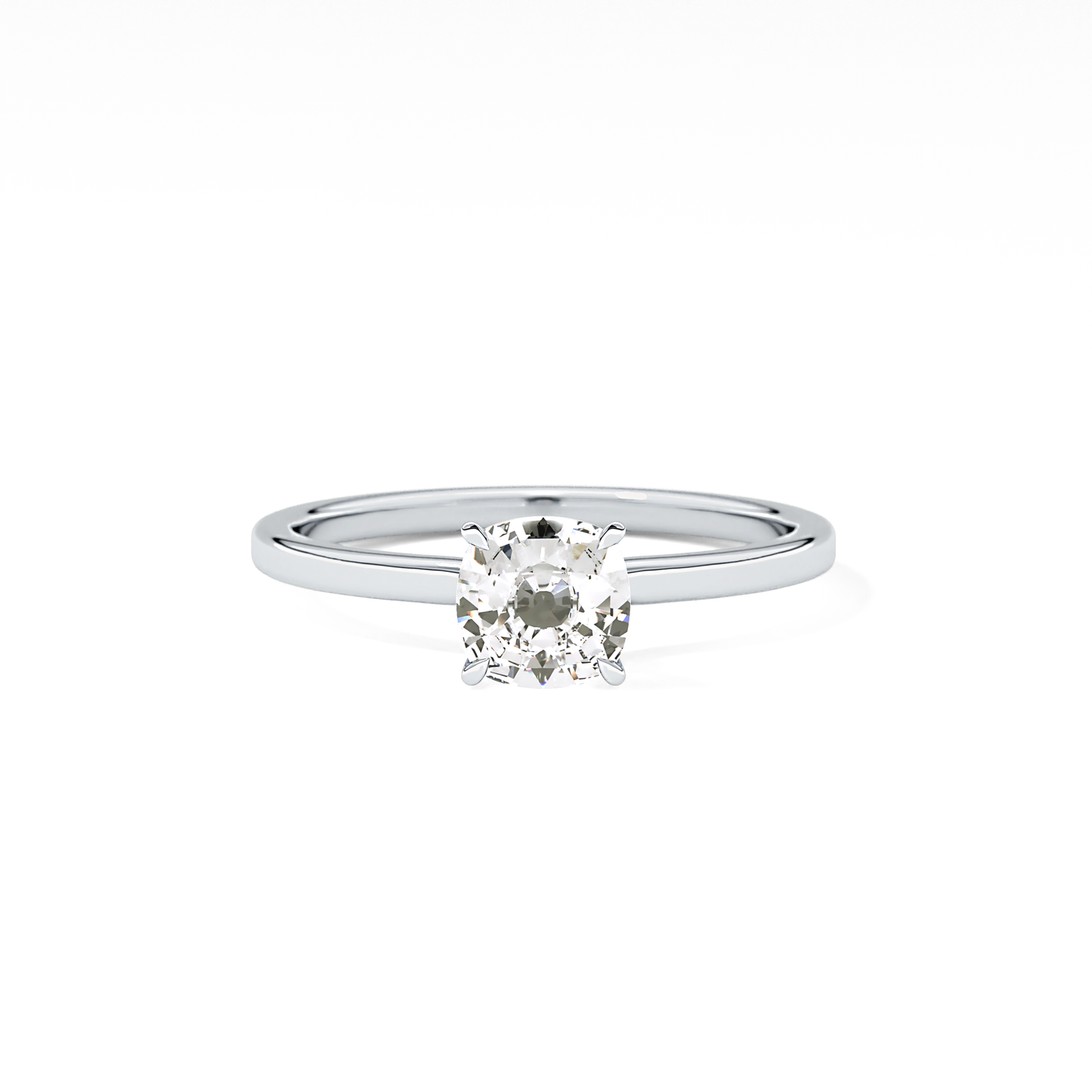 Cushion Cut 0.78 Carat Moissanite Ring – Hidden Halo Setting in Gold
