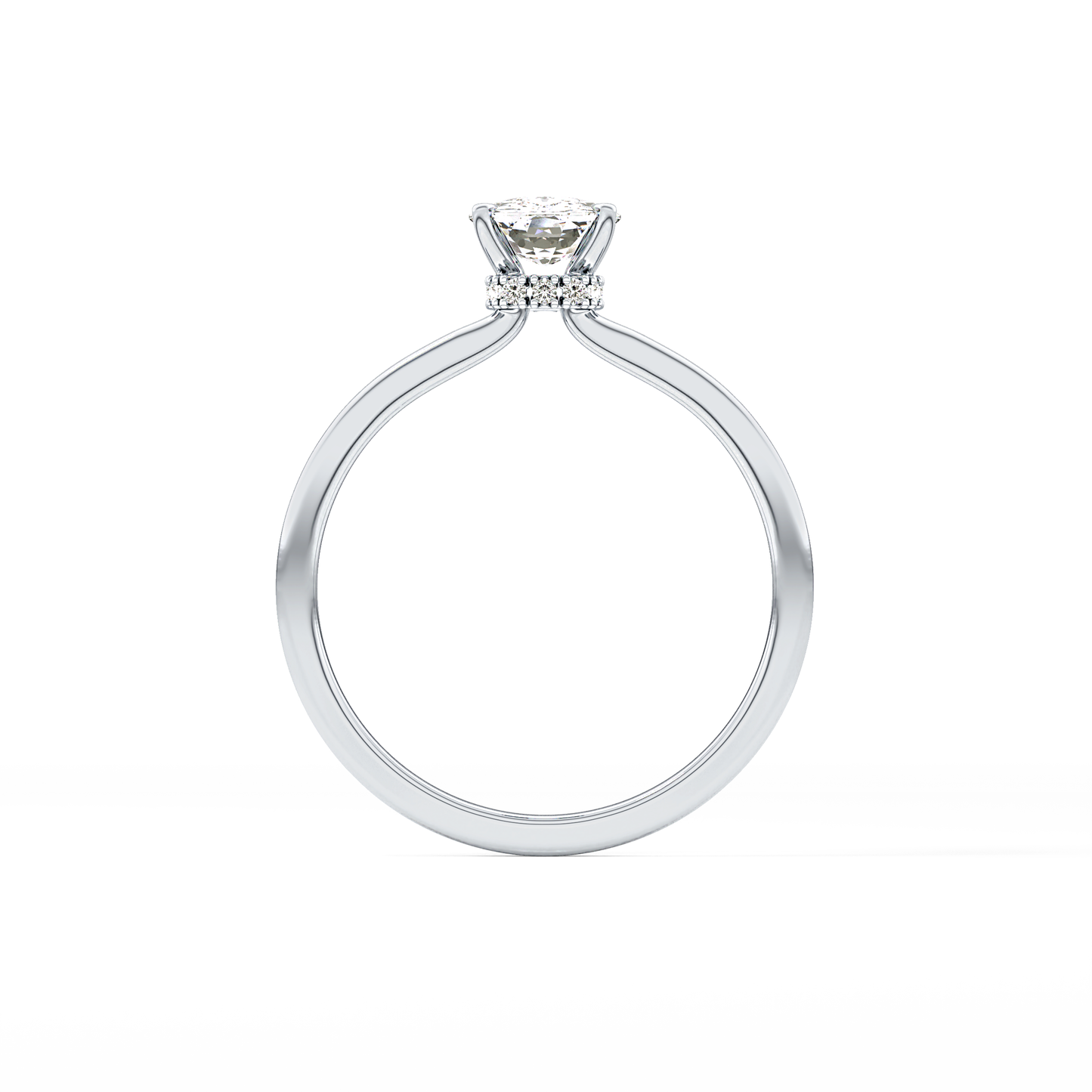 Cushion Cut 0.78 Carat Moissanite Ring – Hidden Halo Setting in Gold