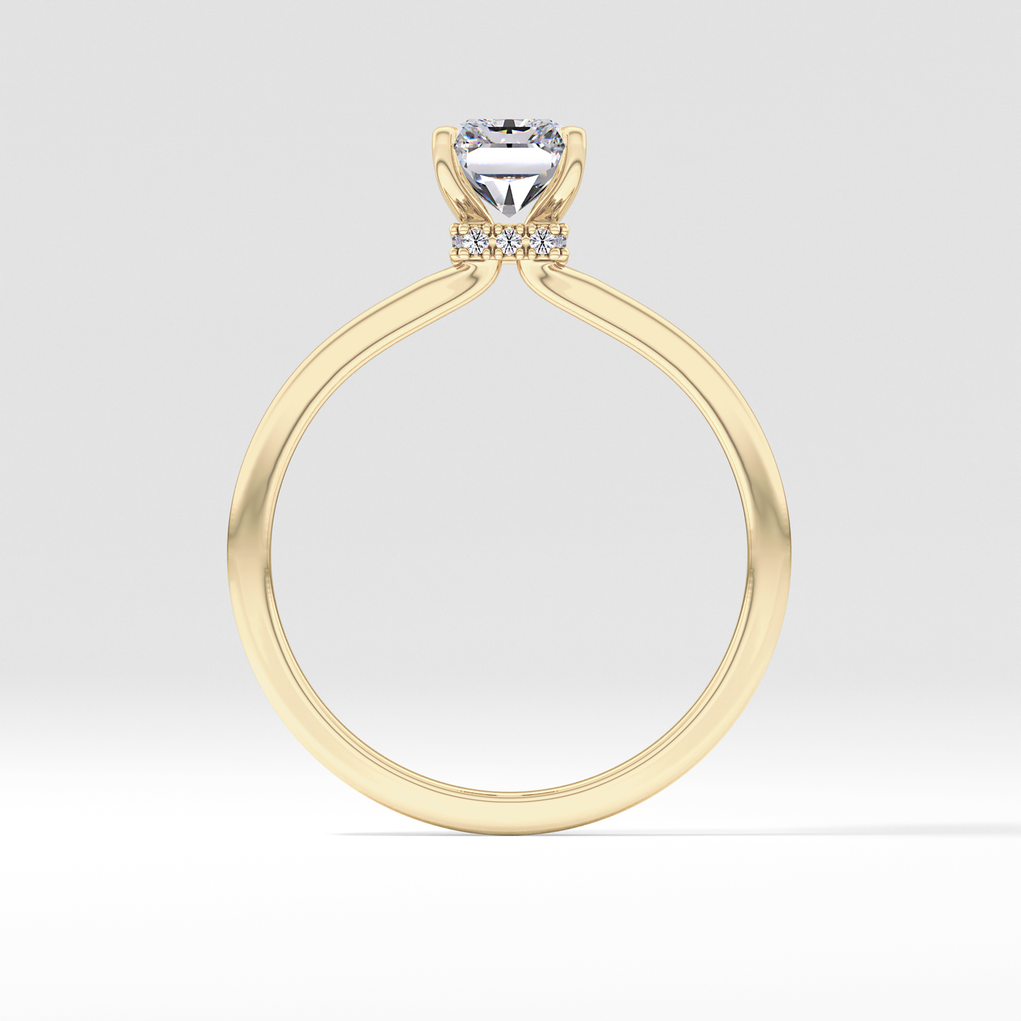 Radiant Cut 1.21 Carat Moissanite Ring – Hidden Halo Setting in Gold
