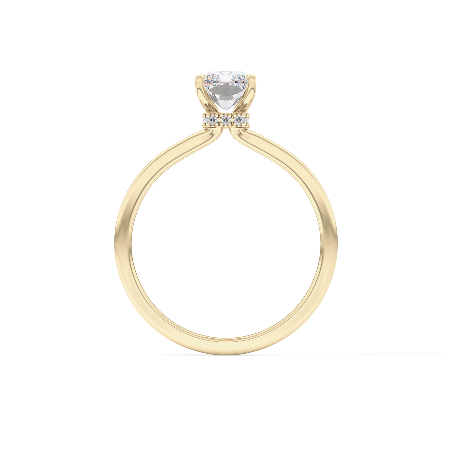 Radiant Cut 1.21 Carat Moissanite Ring – Hidden Halo Setting in Gold