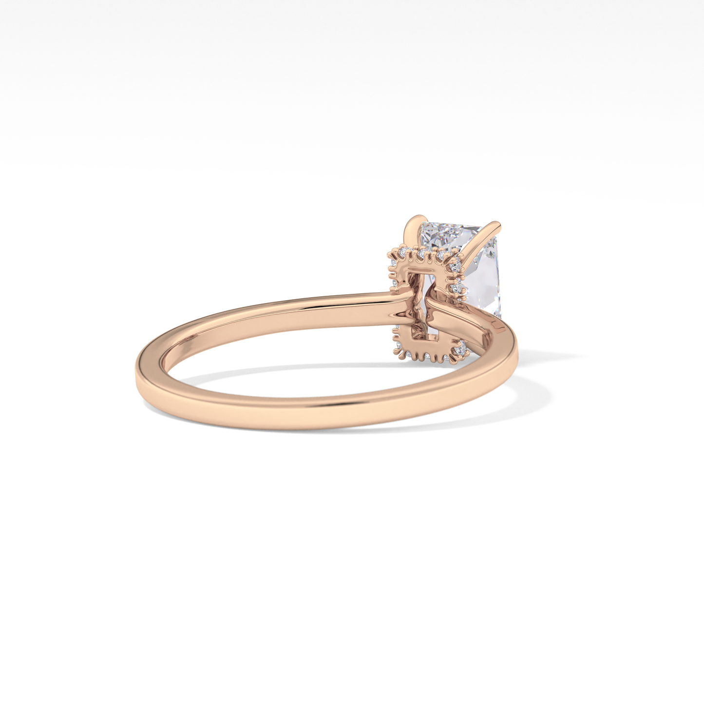 Radiant Cut 1.21 Carat Moissanite Ring – Hidden Halo Setting in Gold