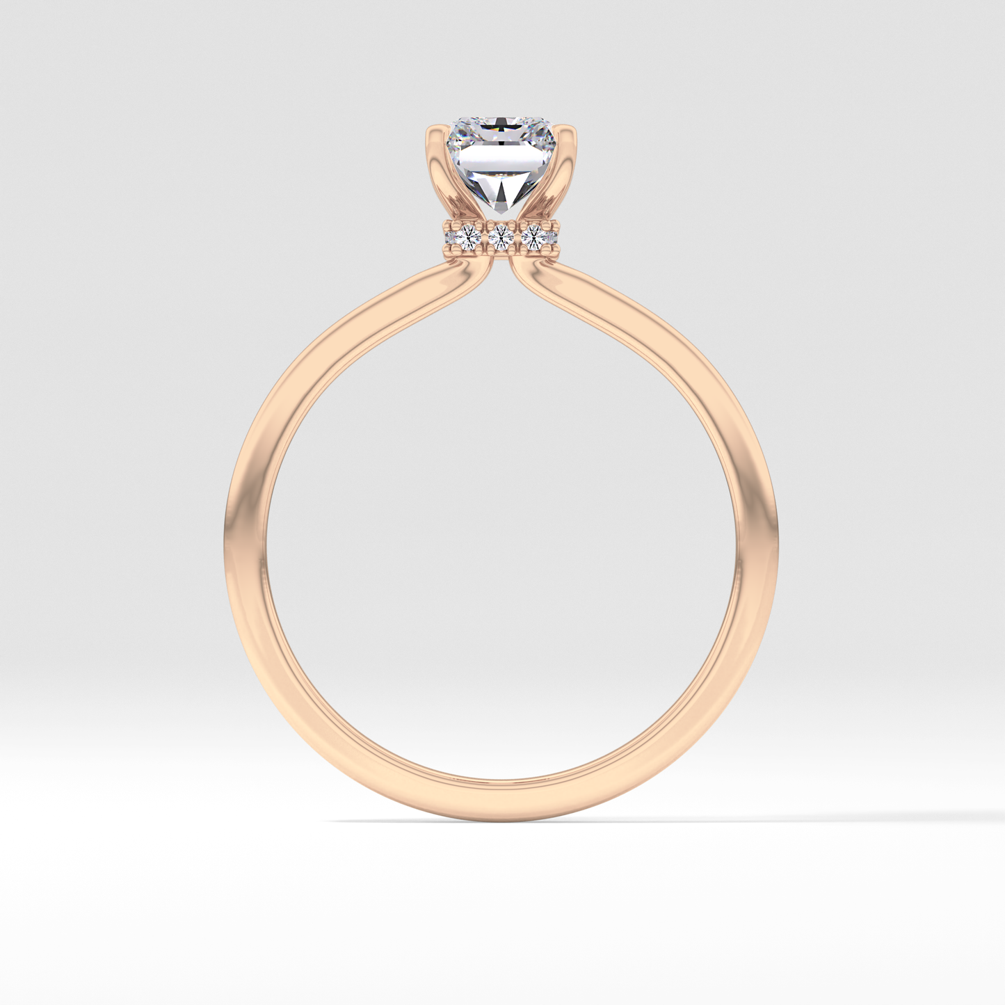 Radiant Cut 1.21 Carat Moissanite Ring – Hidden Halo Setting in Gold