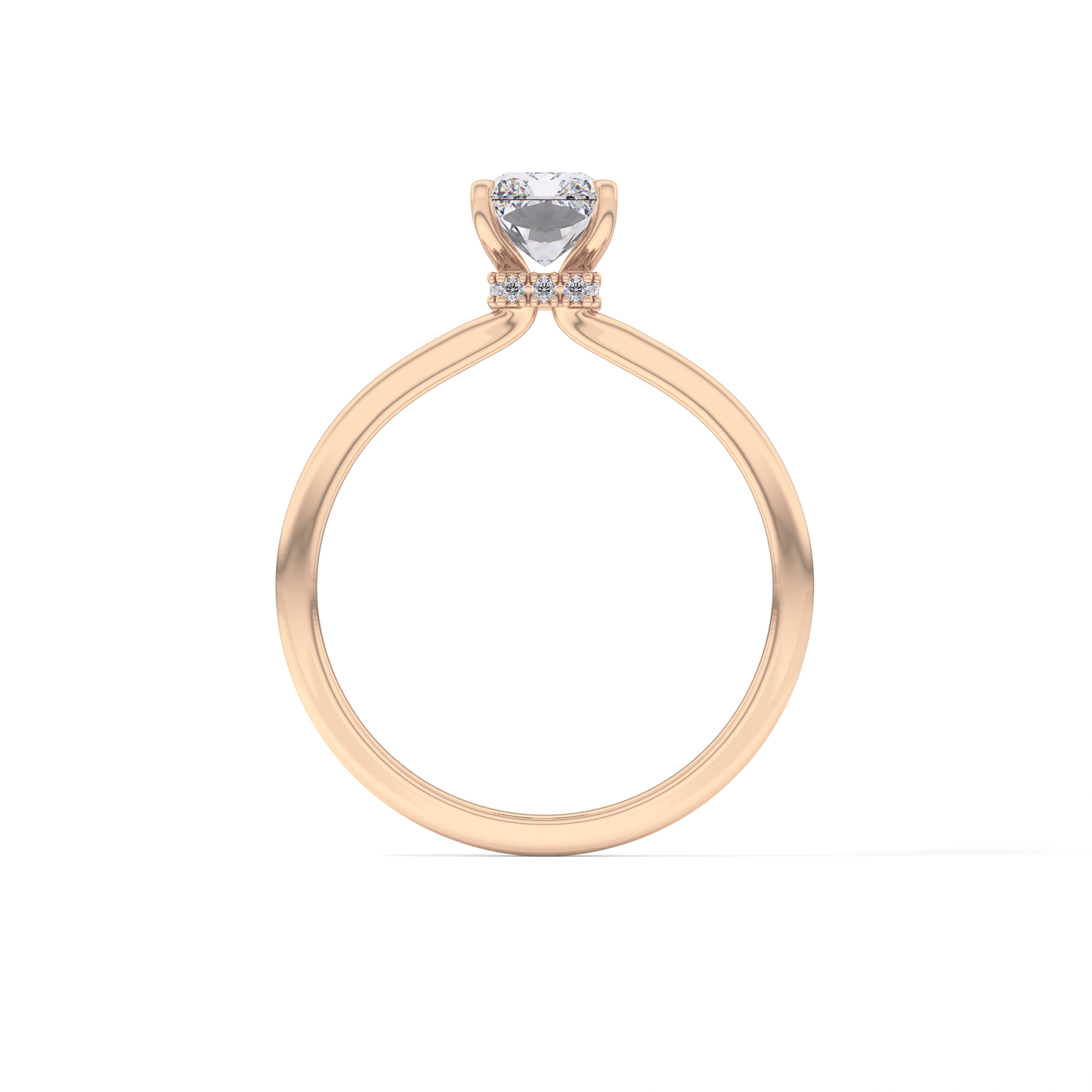 Radiant Cut 1.21 Carat Moissanite Ring – Hidden Halo Setting in Gold