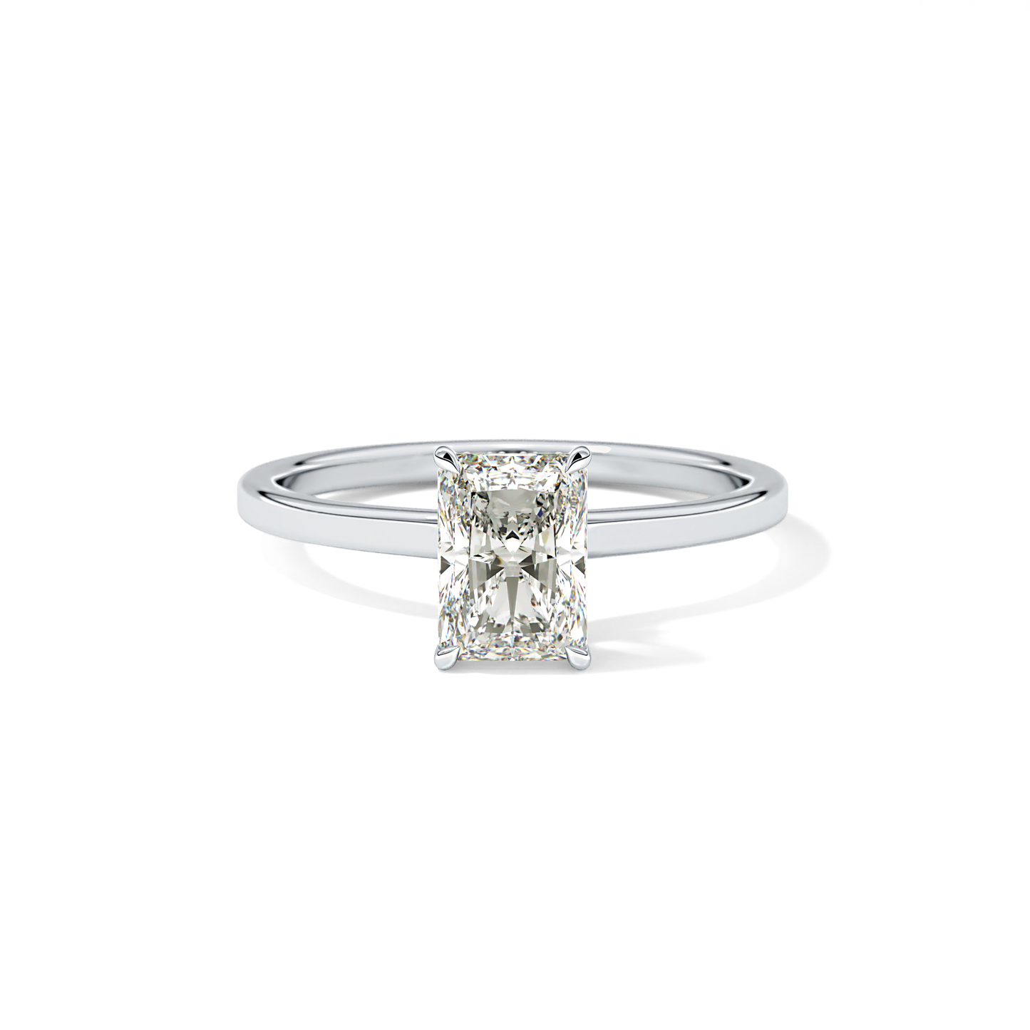 Radiant Cut 1.21 Carat Moissanite Ring – Hidden Halo Setting in Gold