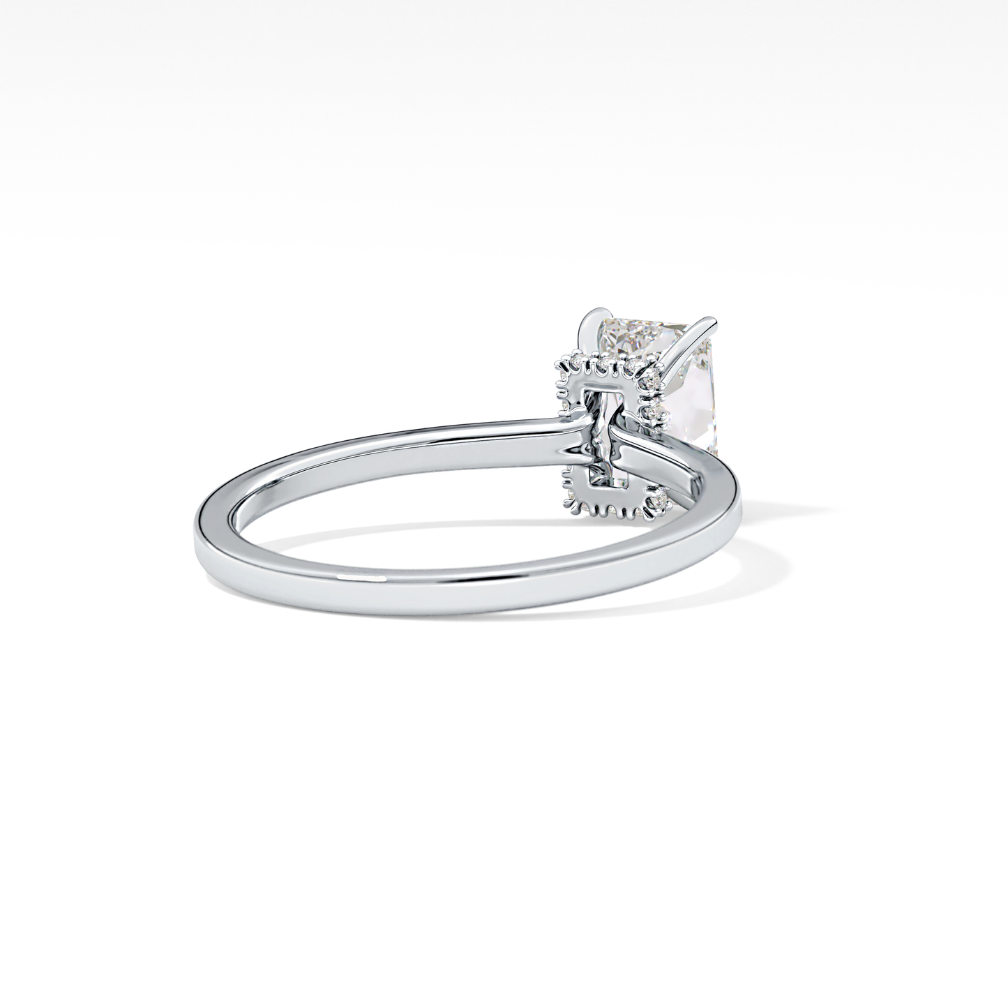 Radiant Cut 1.21 Carat Moissanite Ring – Hidden Halo Setting in Gold