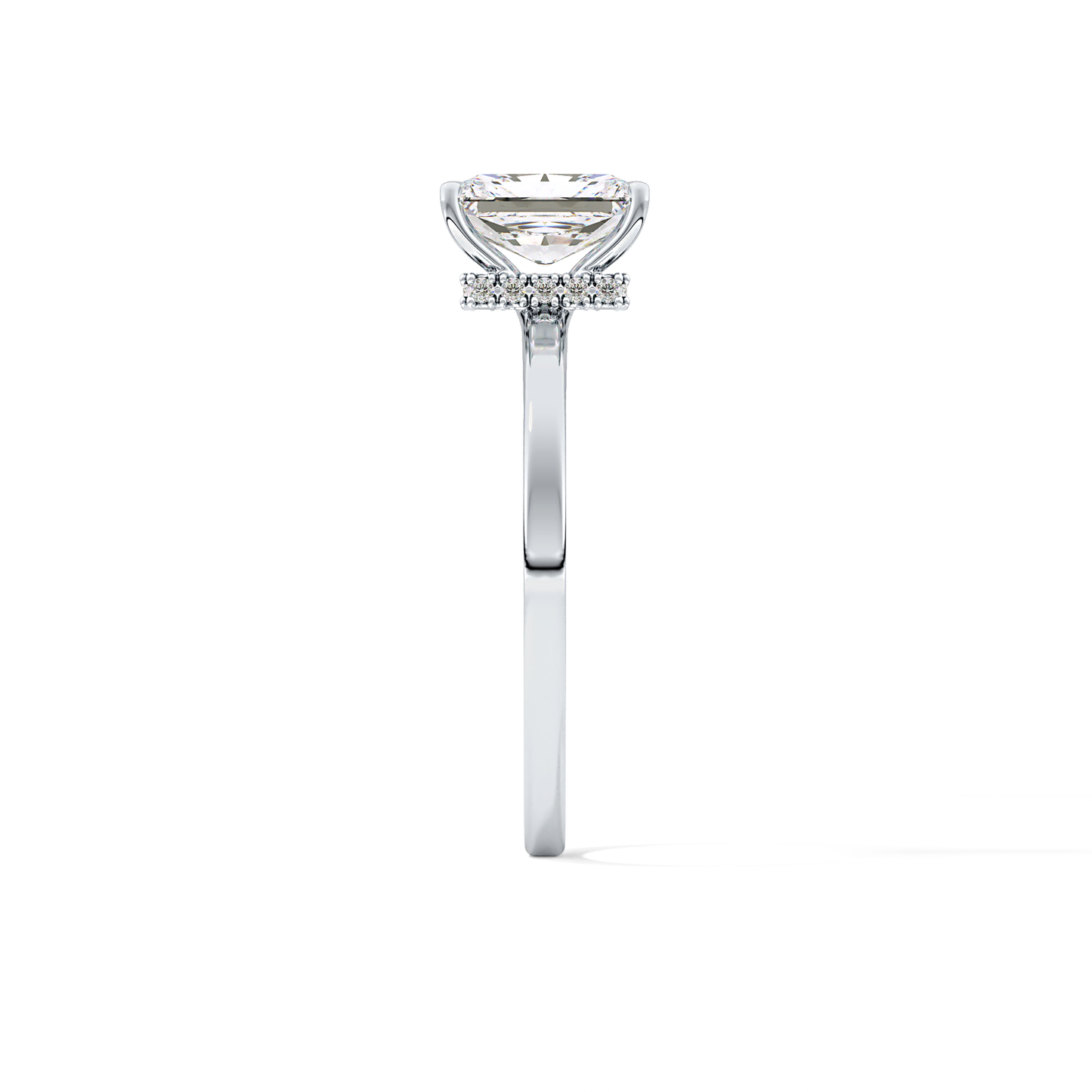 Radiant Cut 1.21 Carat Moissanite Ring – Hidden Halo Setting in Gold