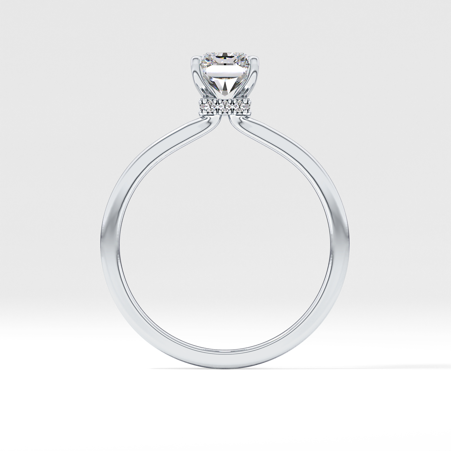 Radiant Cut 1.21 Carat Moissanite Ring – Hidden Halo Setting in Gold