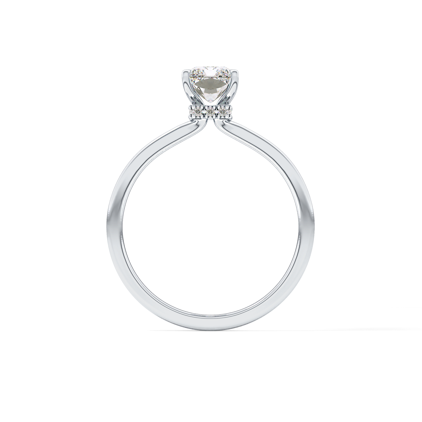 Radiant Cut 1.21 Carat Moissanite Ring – Hidden Halo Setting in Gold