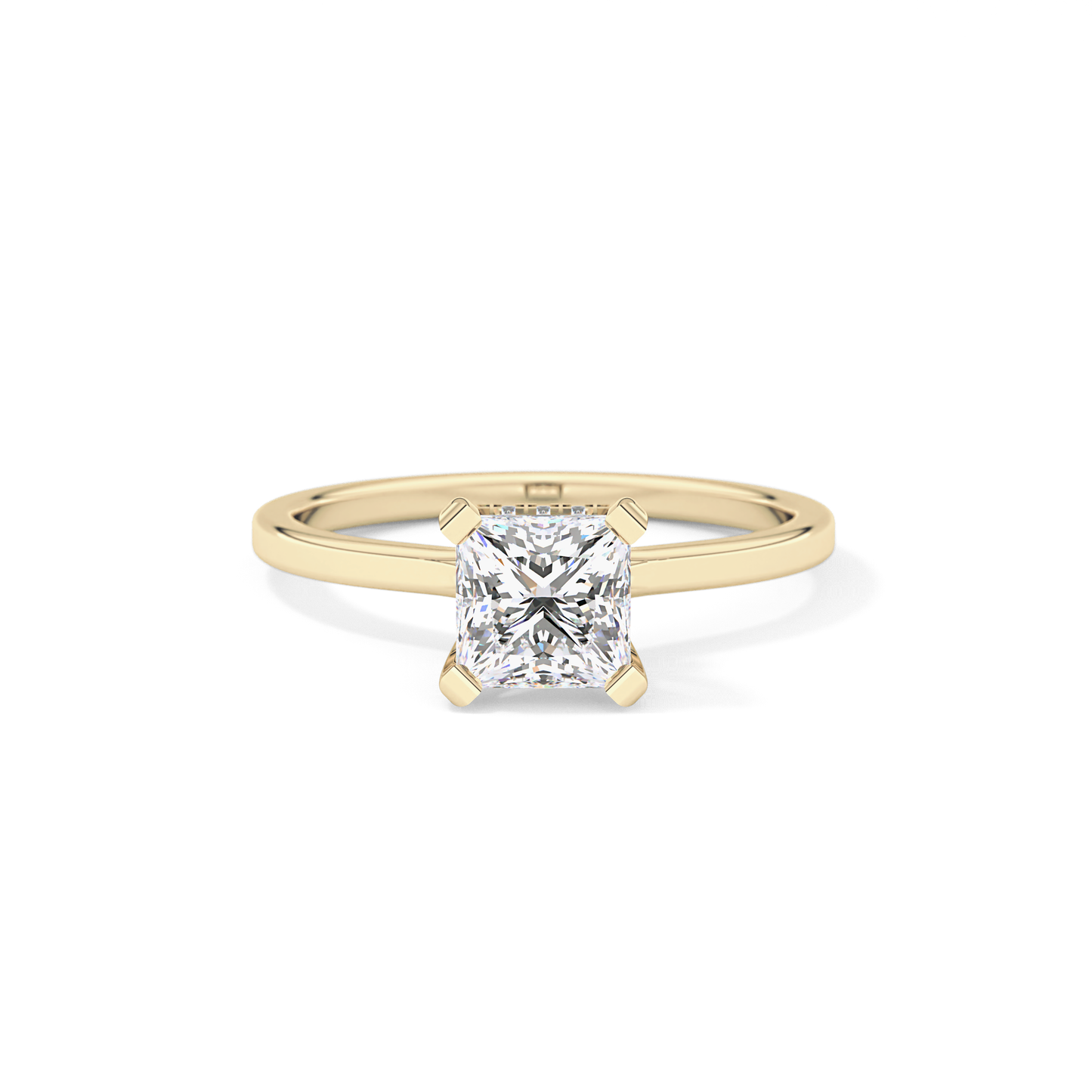 Princess Cut 1.04 Carat Moissanite Ring – Hidden Halo Setting in Gold