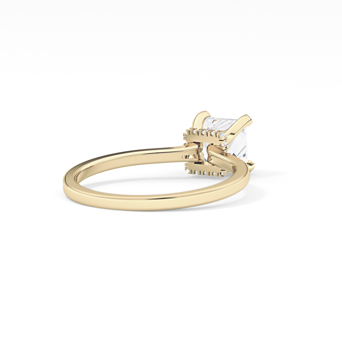 Princess Cut 1.04 Carat Moissanite Ring – Hidden Halo Setting in Gold