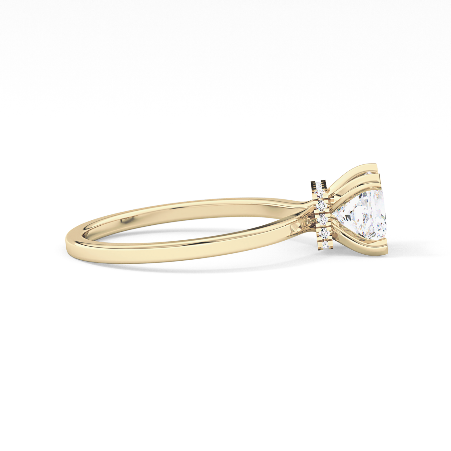 Princess Cut 1.04 Carat Moissanite Ring – Hidden Halo Setting in Gold