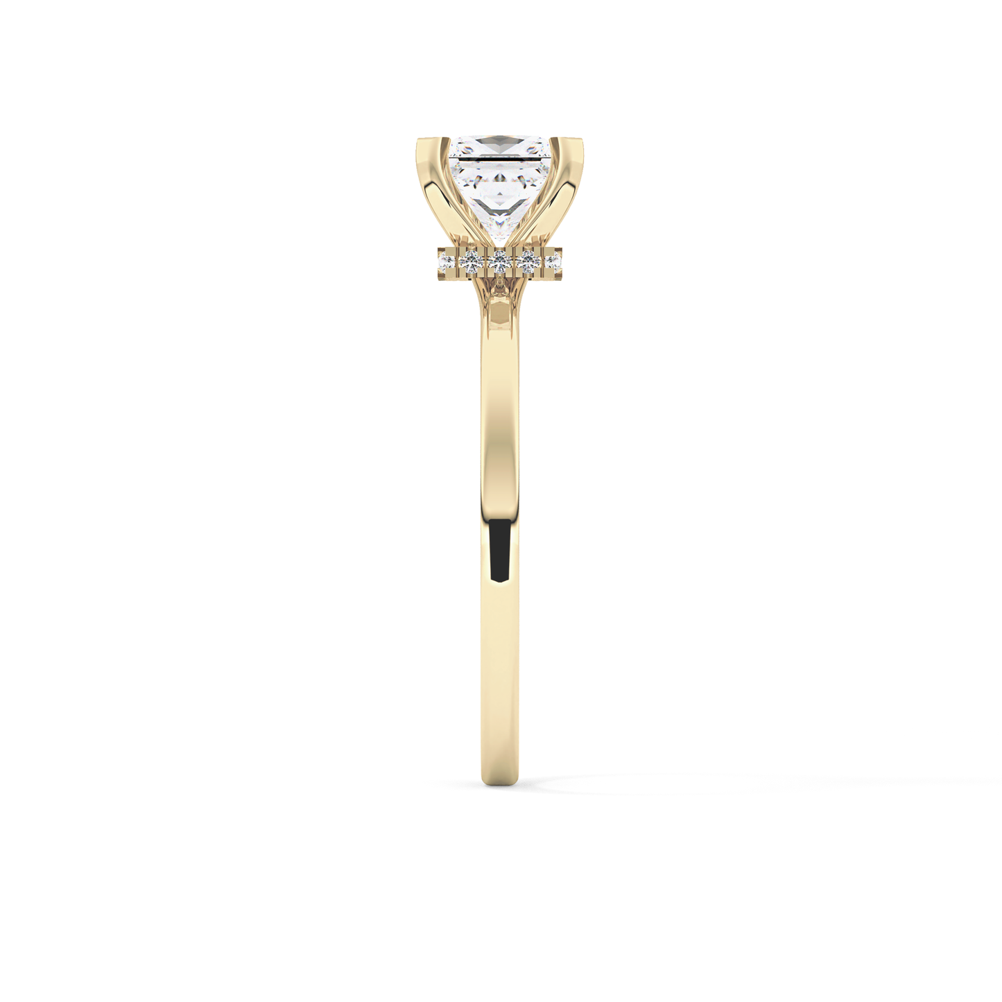 Princess Cut 1.04 Carat Moissanite Ring – Hidden Halo Setting in Gold