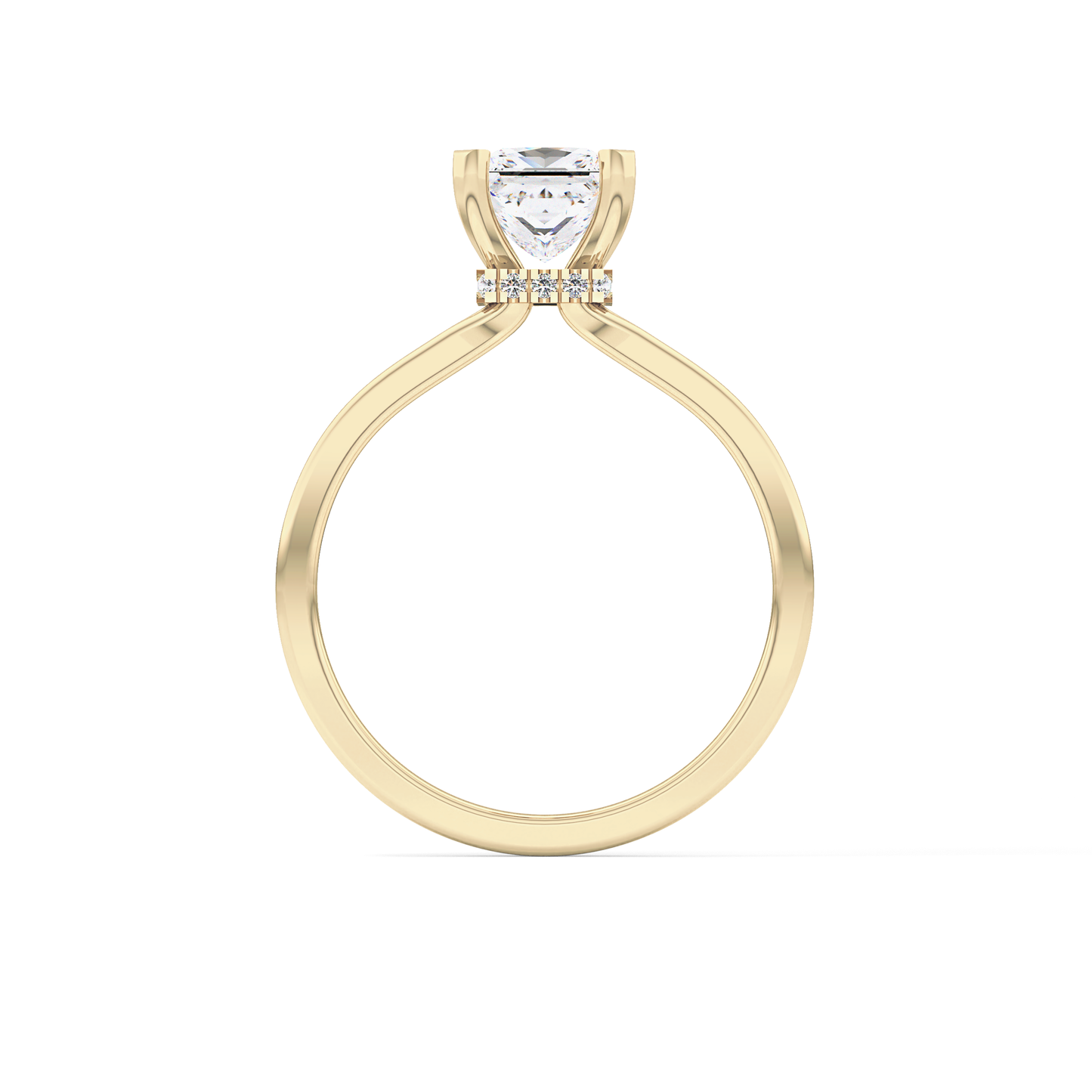 Princess Cut 1.04 Carat Moissanite Ring – Hidden Halo Setting in Gold
