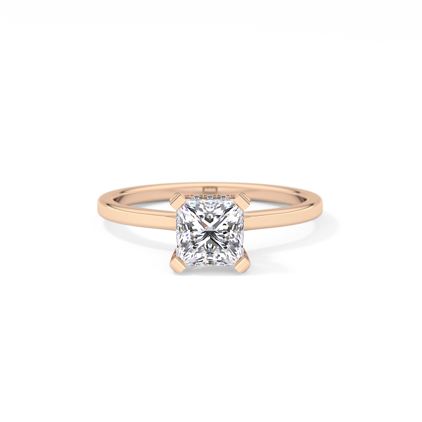 Princess Cut 1.04 Carat Moissanite Ring – Hidden Halo Setting in Gold
