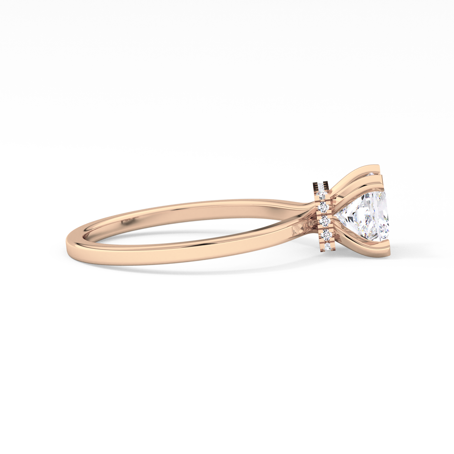 Princess Cut 1.04 Carat Moissanite Ring – Hidden Halo Setting in Gold