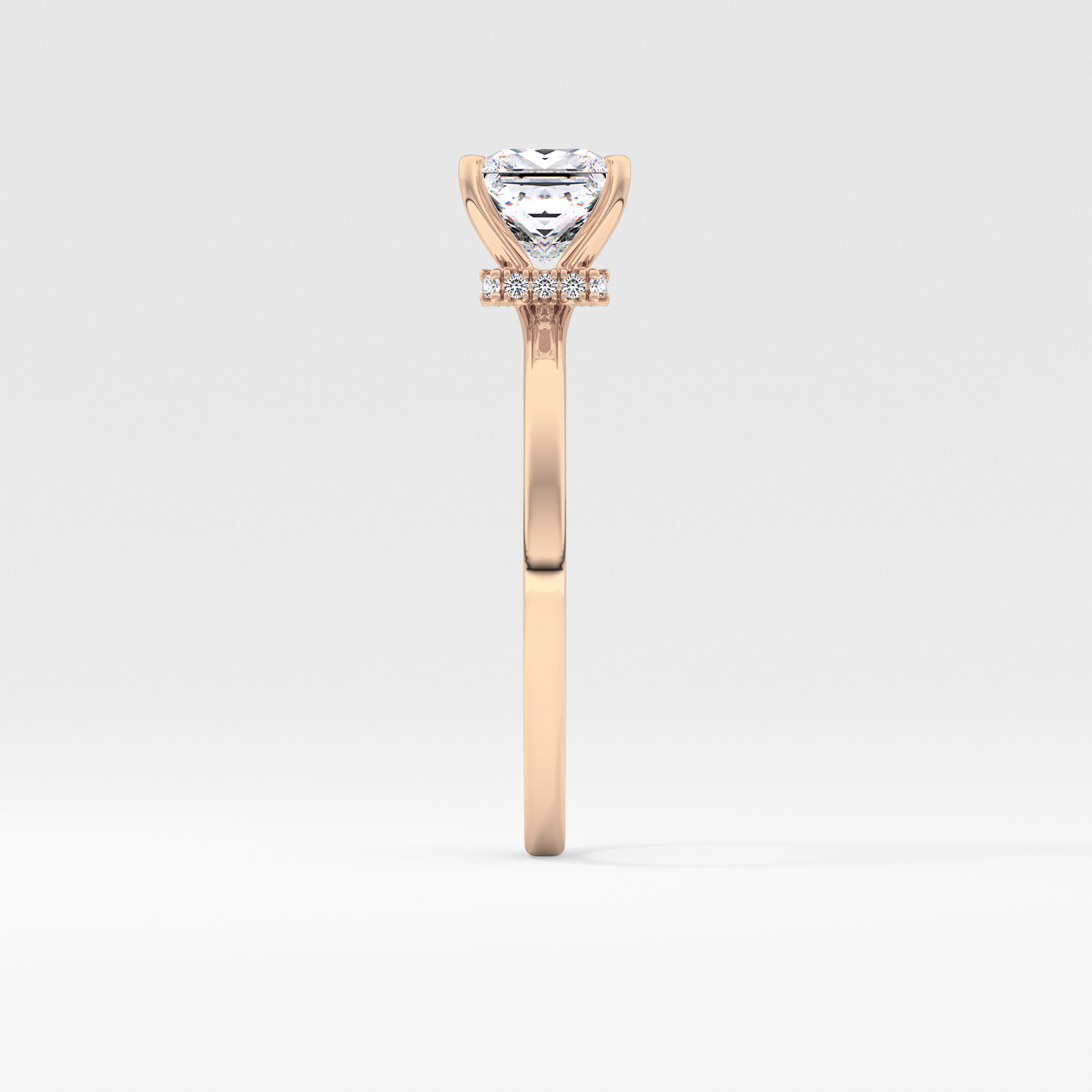 Princess Cut 1.04 Carat Moissanite Ring – Hidden Halo Setting in Gold