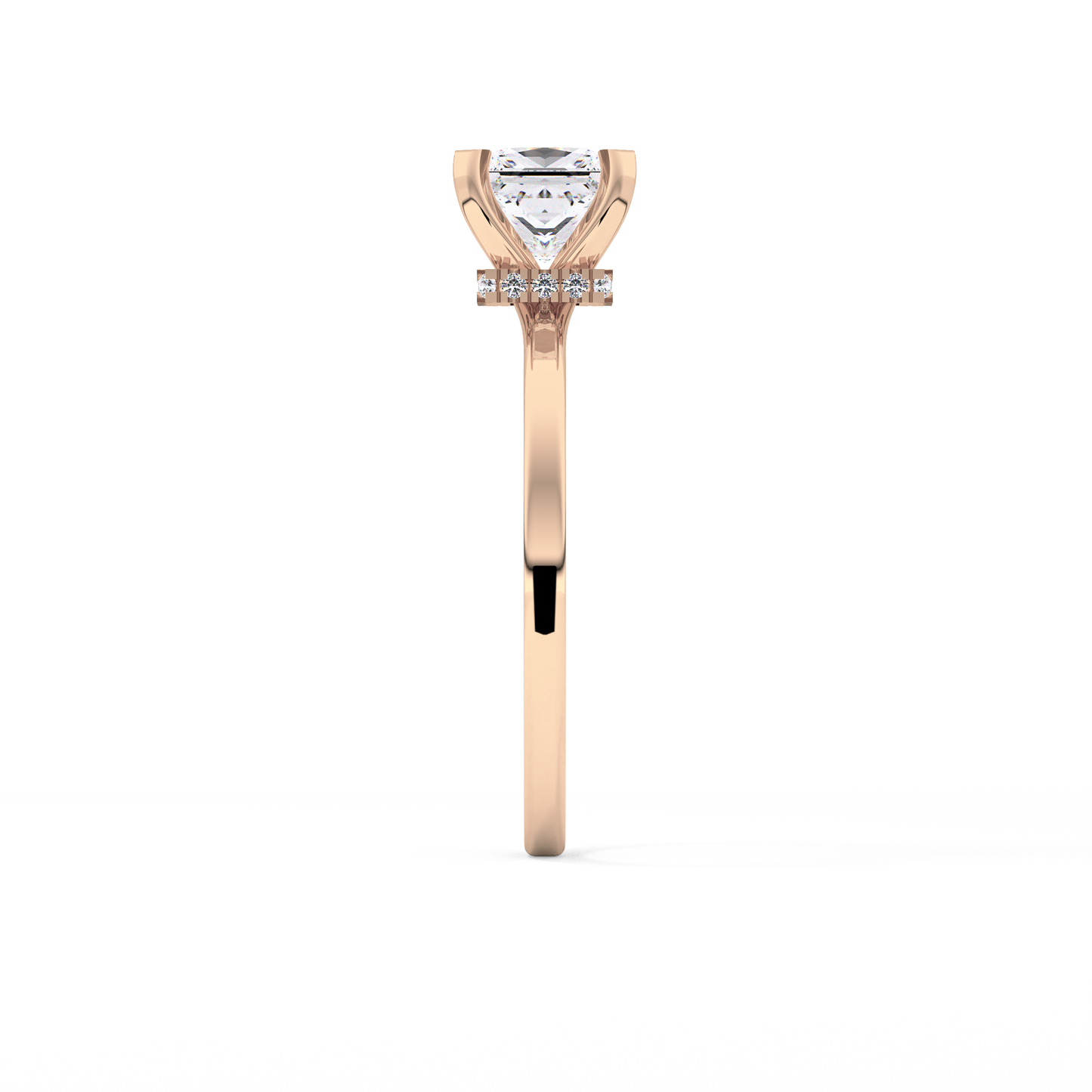 Princess Cut 1.04 Carat Moissanite Ring – Hidden Halo Setting in Gold