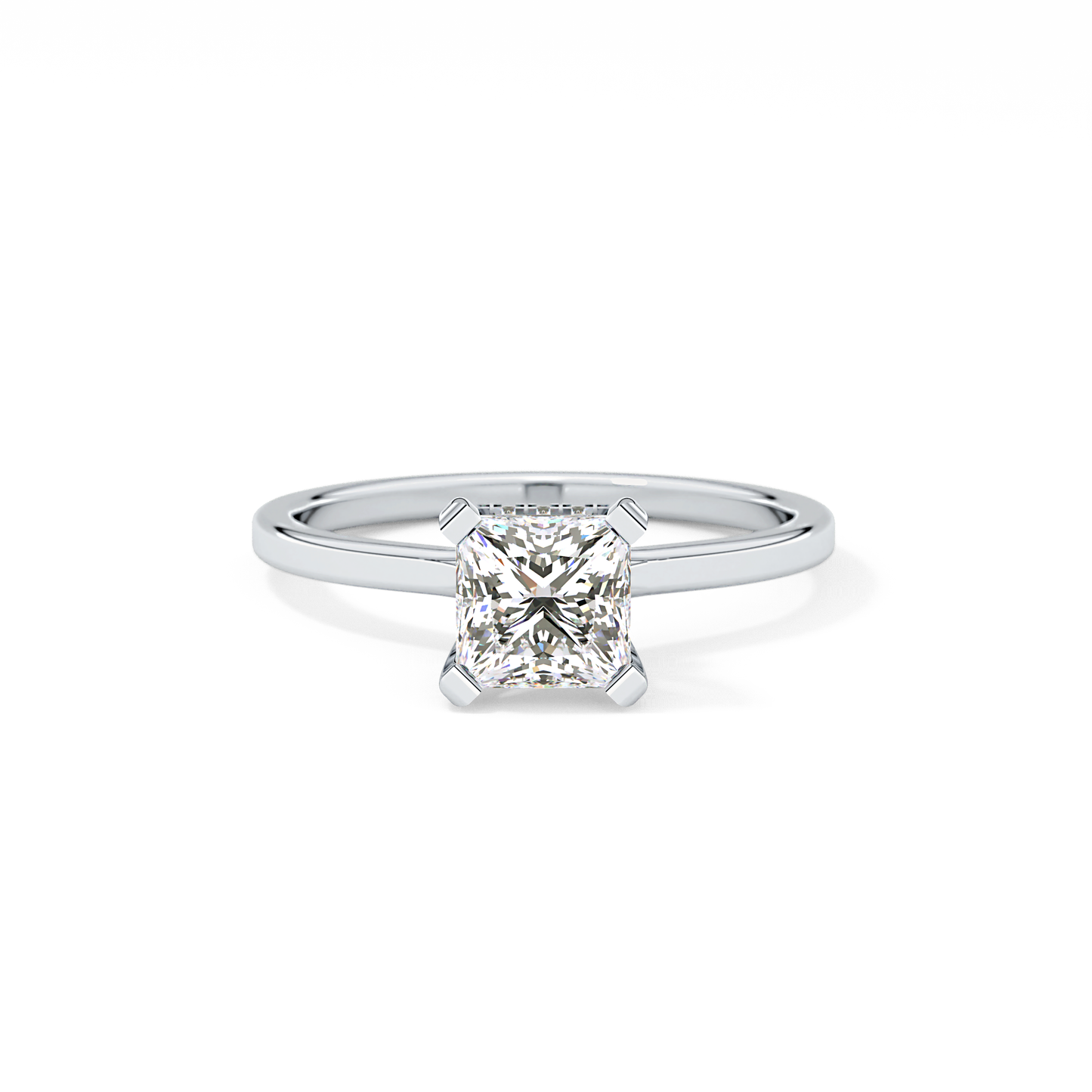 Princess Cut 1.04 Carat Moissanite Ring – Hidden Halo Setting in Gold