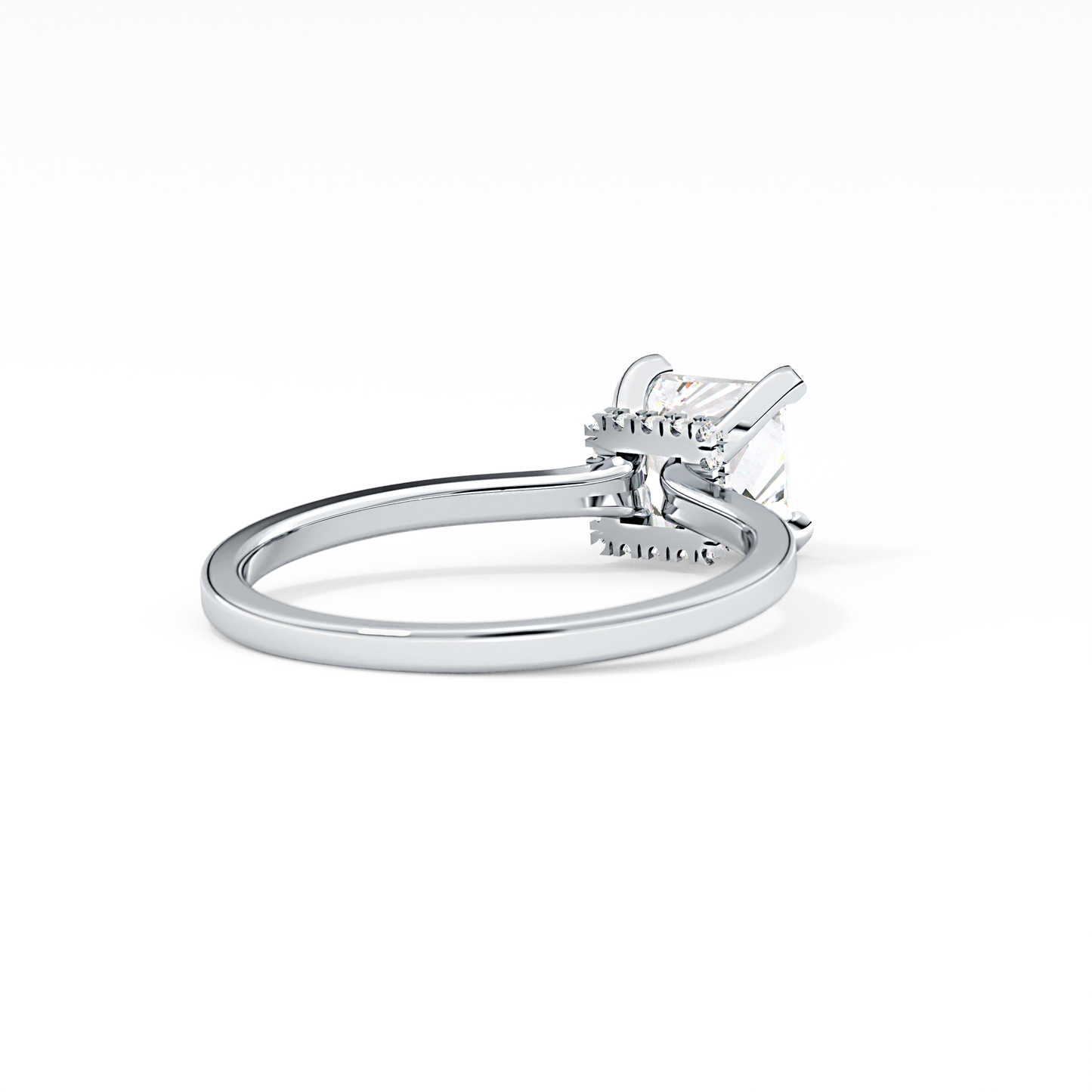 Princess Cut 1.04 Carat Moissanite Ring – Hidden Halo Setting in Gold