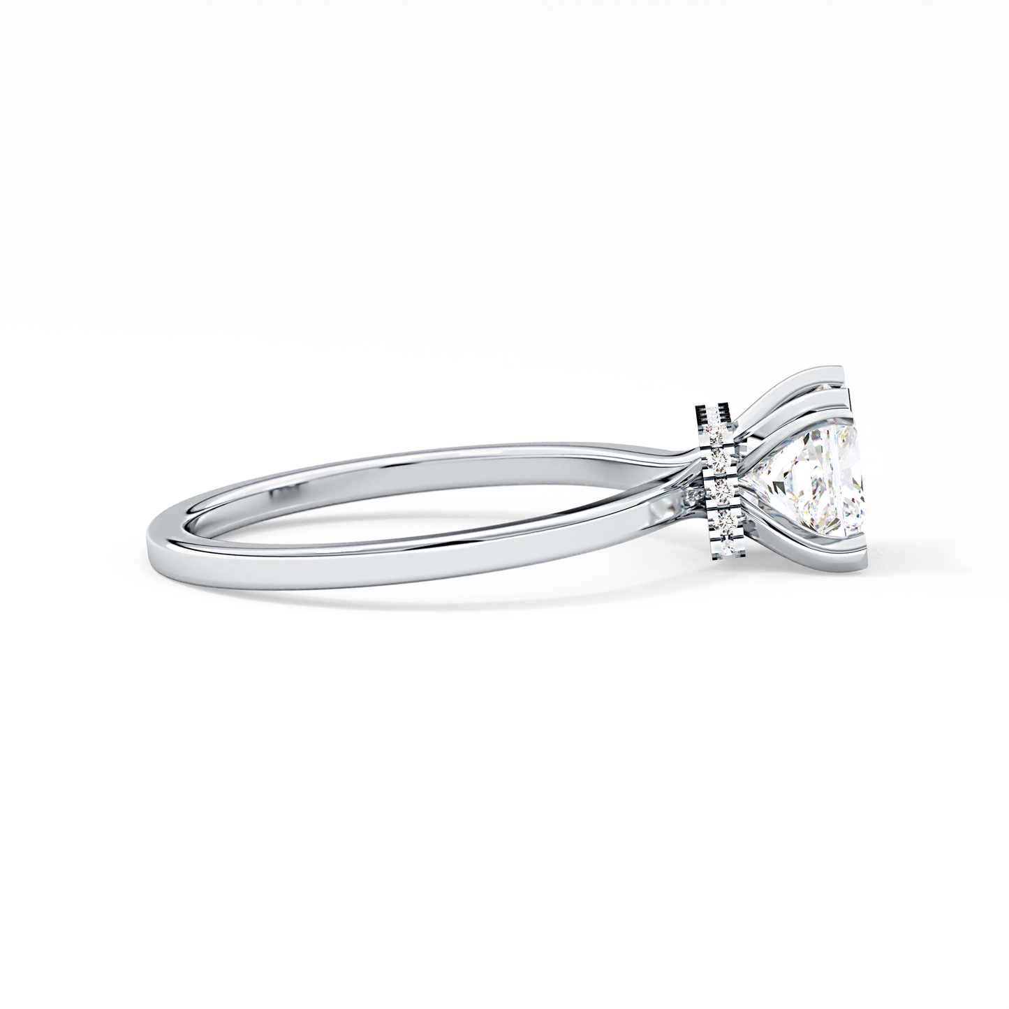 Princess Cut 1.04 Carat Moissanite Ring – Hidden Halo Setting in Gold