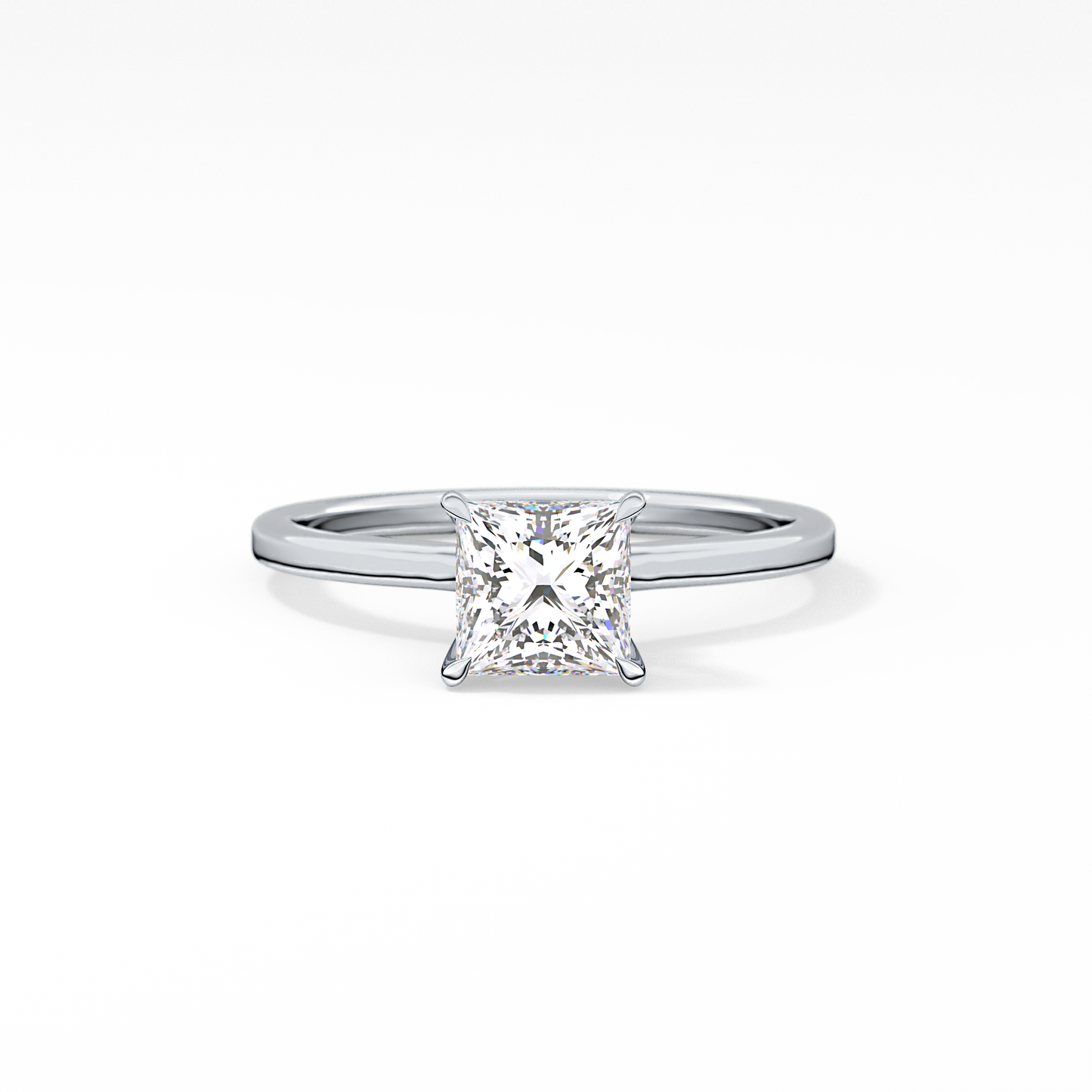 Princess Cut 1.04 Carat Moissanite Ring – Hidden Halo Setting in Gold