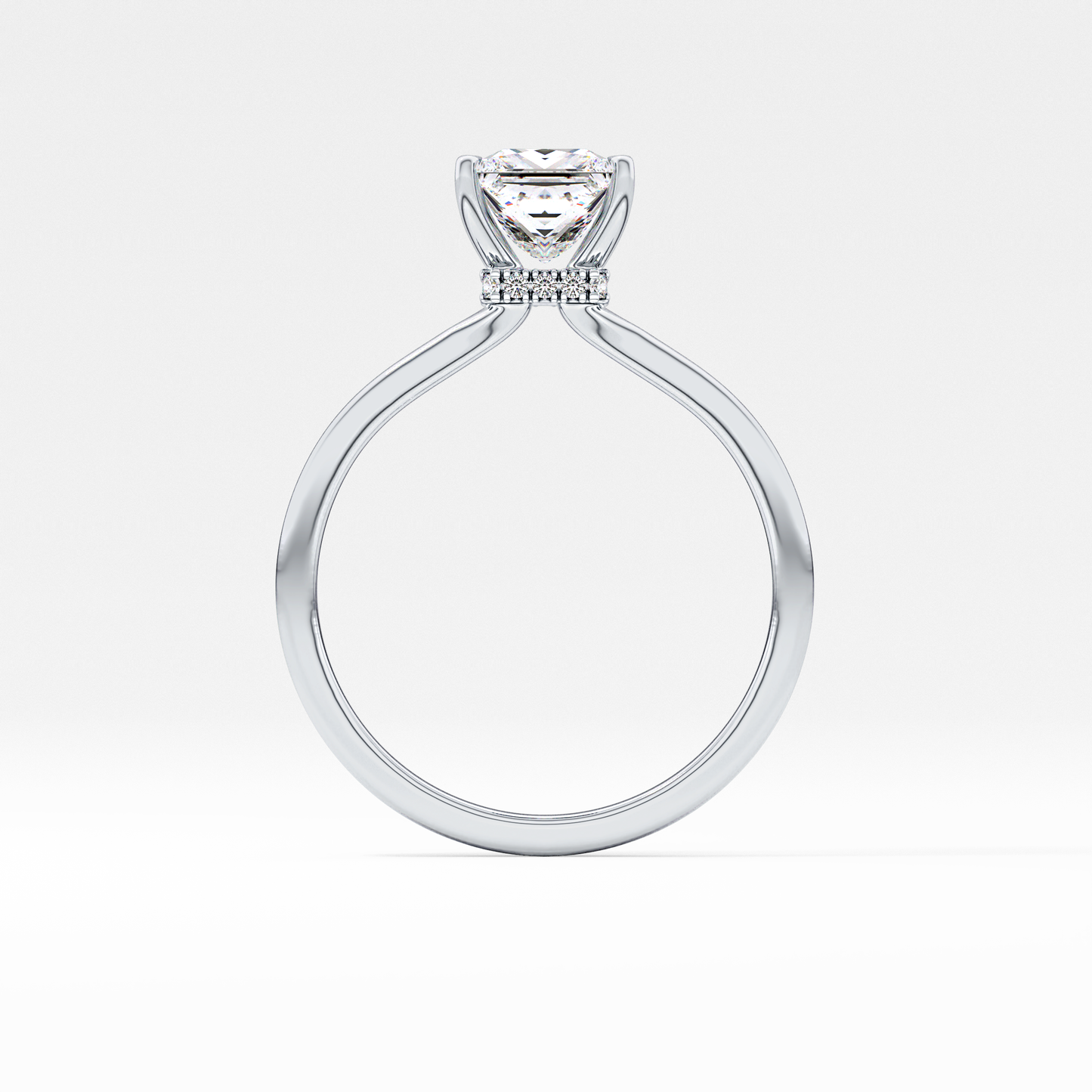 Princess Cut 1.04 Carat Moissanite Ring – Hidden Halo Setting in Gold