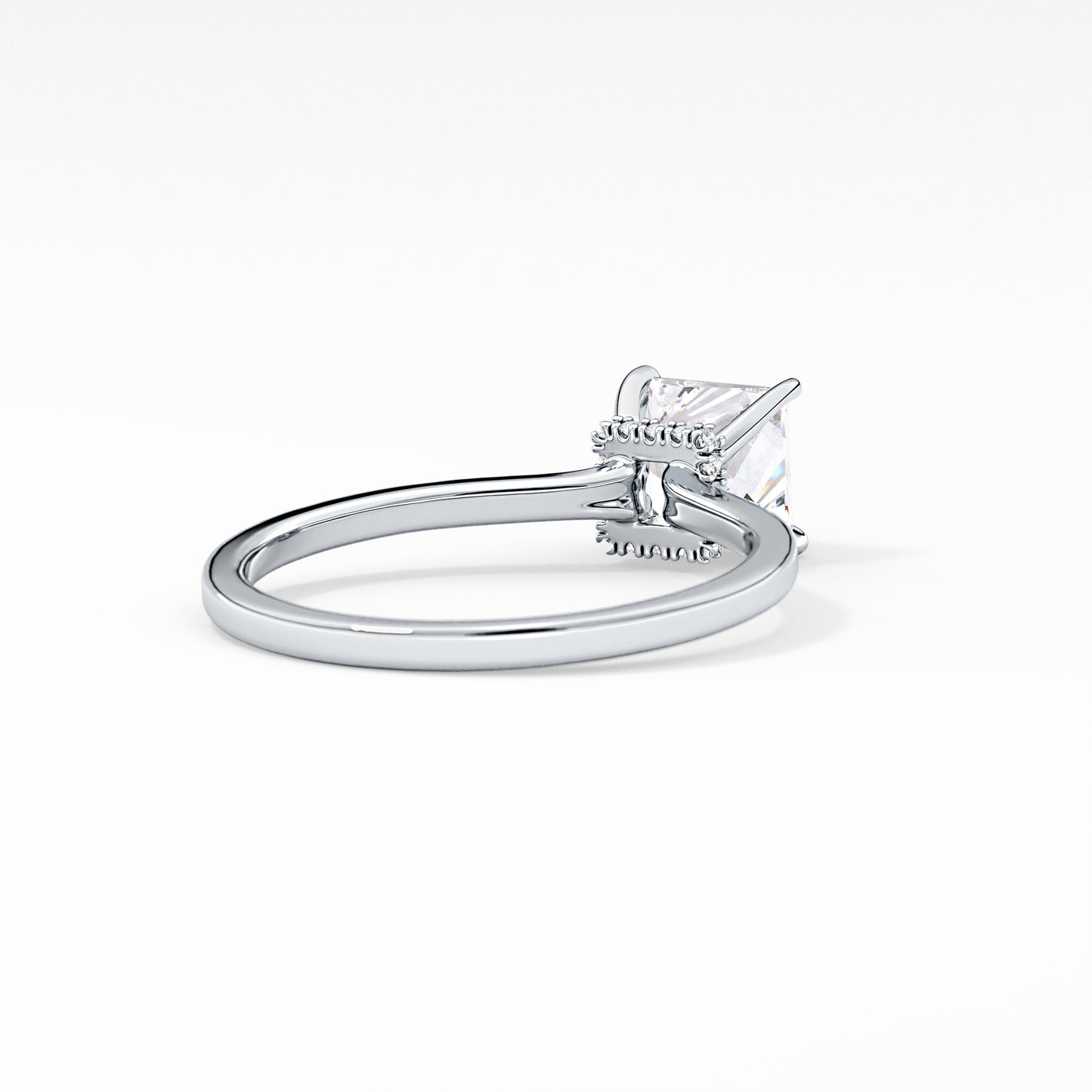 Princess Cut 1.04 Carat Moissanite Ring – Hidden Halo Setting in Gold