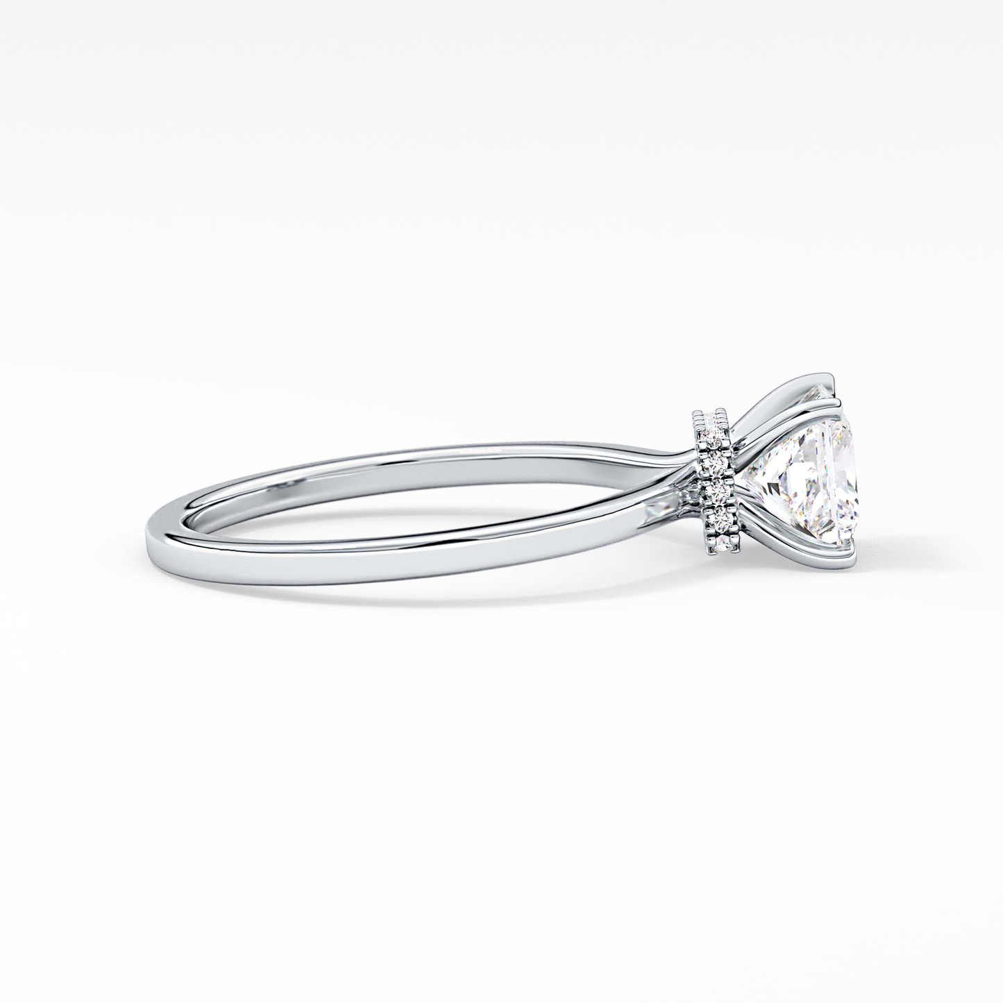 Princess Cut 1.04 Carat Moissanite Ring – Hidden Halo Setting in Gold