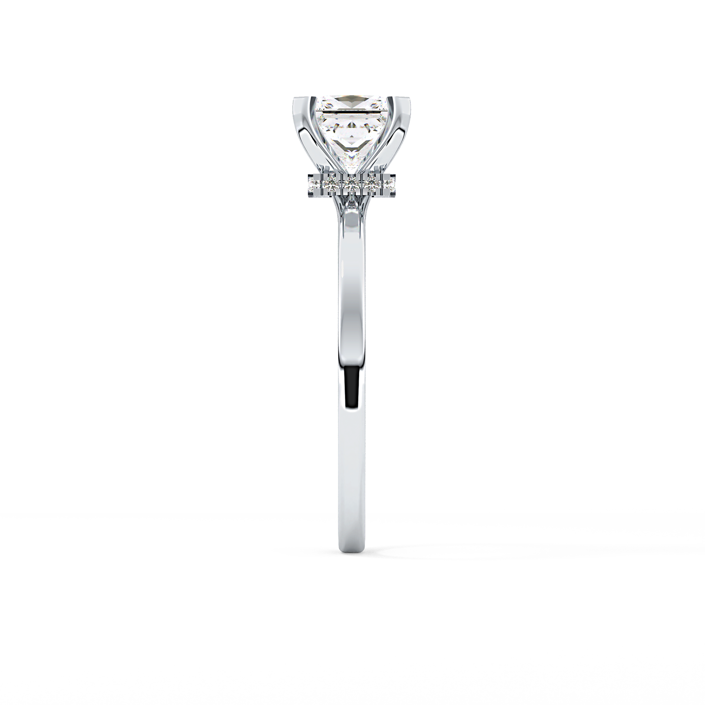Princess Cut 1.04 Carat Moissanite Ring – Hidden Halo Setting in Gold