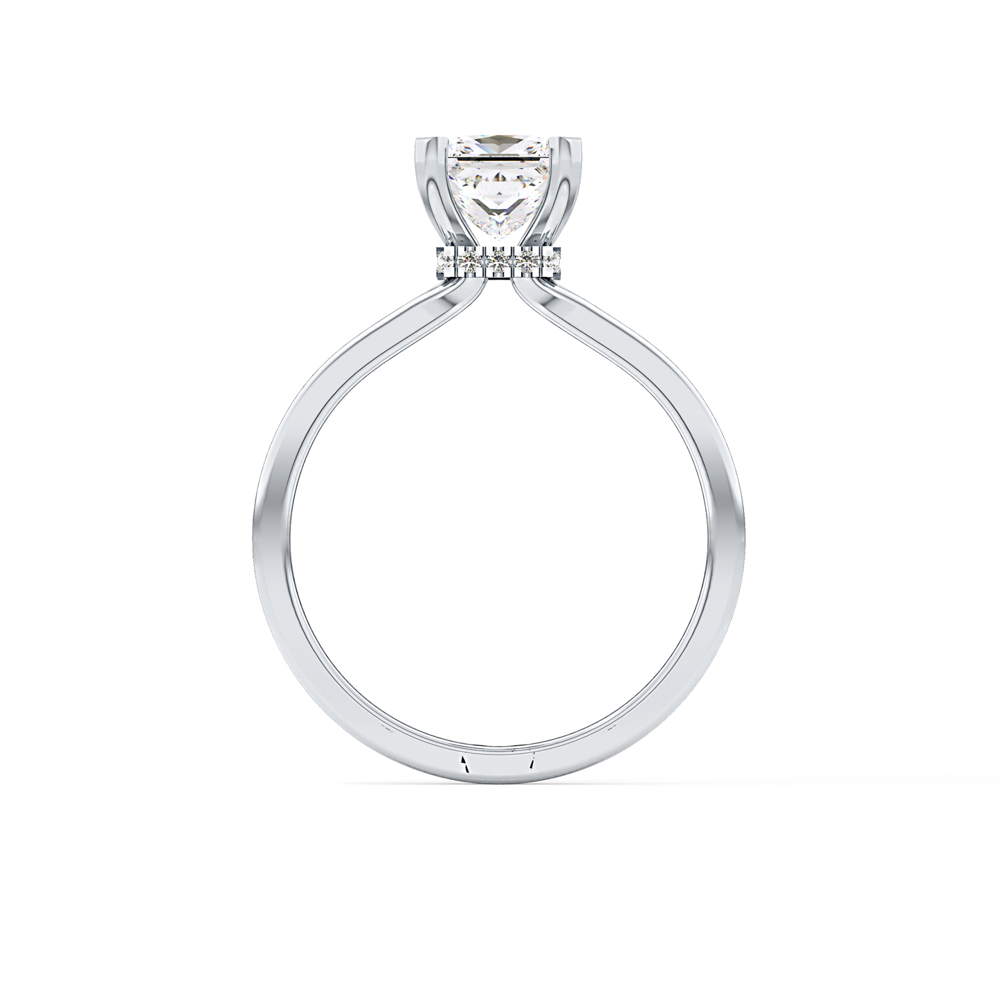 Princess Cut 1.04 Carat Moissanite Ring – Hidden Halo Setting in Gold