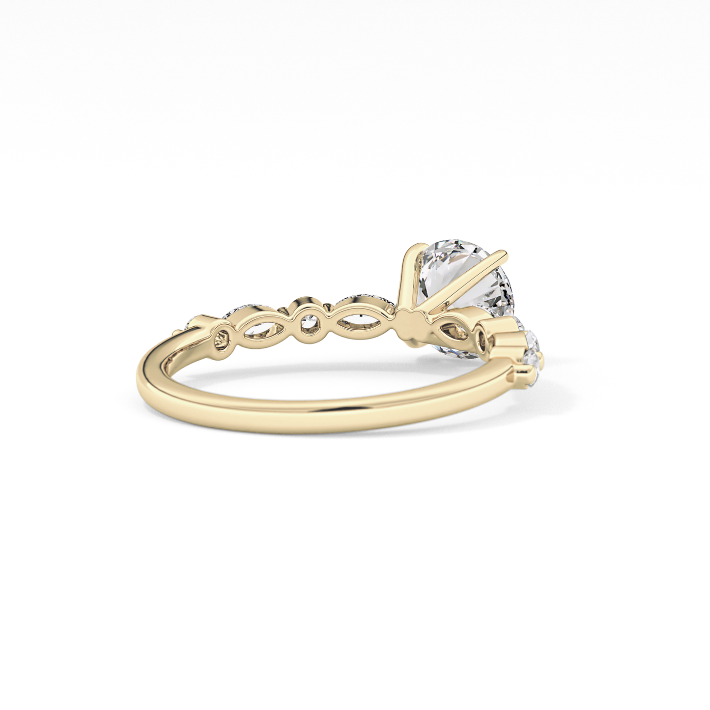 Round Cut 1.15 Carat Moissanite Ring – Pave Setting in Gold