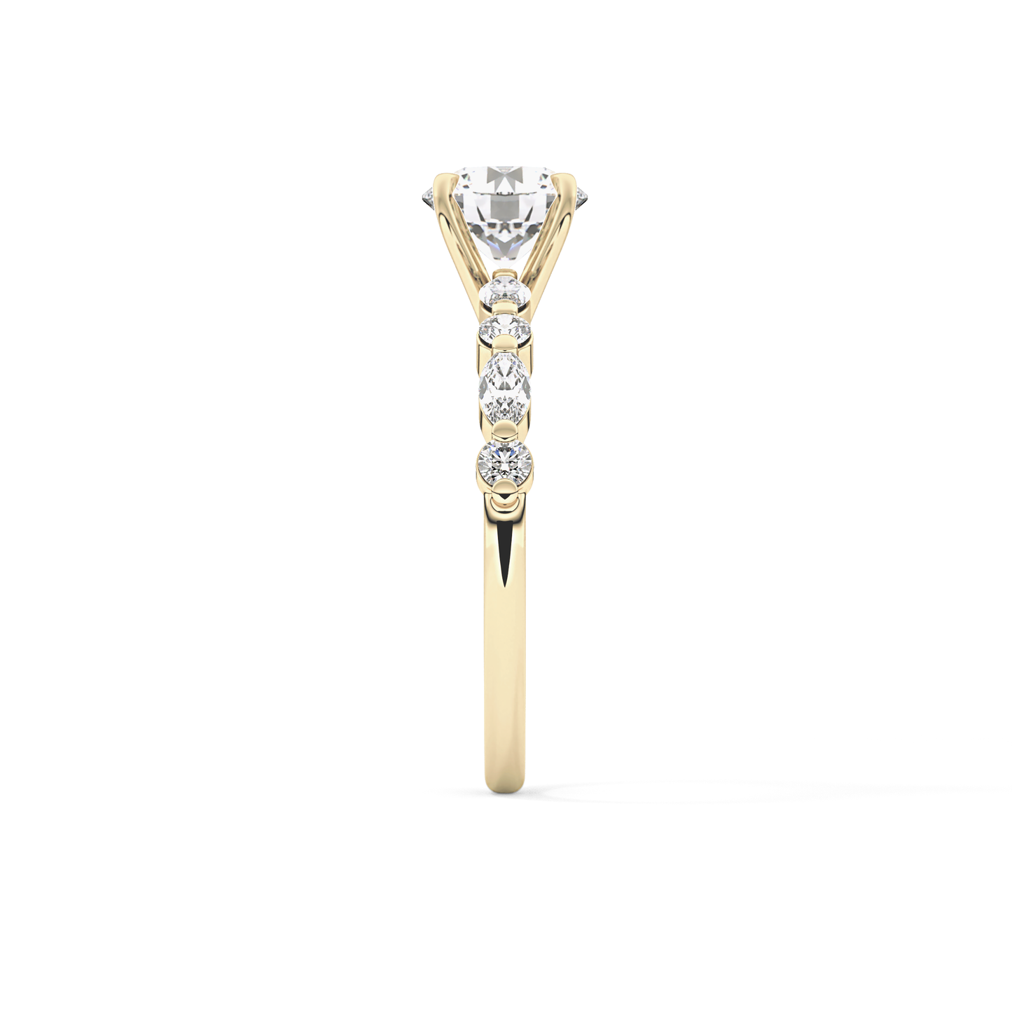 Round Cut 1.15 Carat Moissanite Ring – Pave Setting in Gold