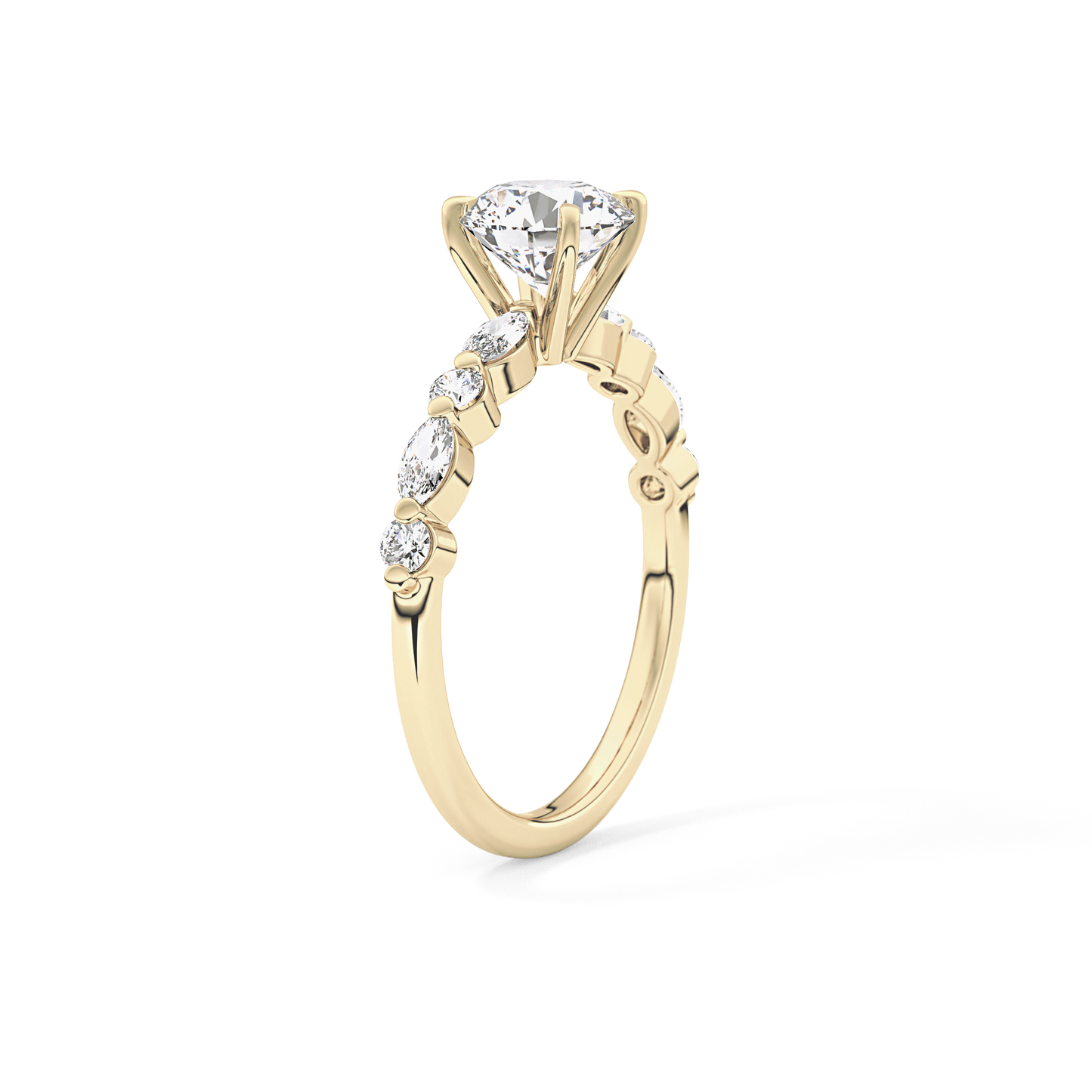 Round Cut 1.15 Carat Moissanite Ring – Pave Setting in Gold