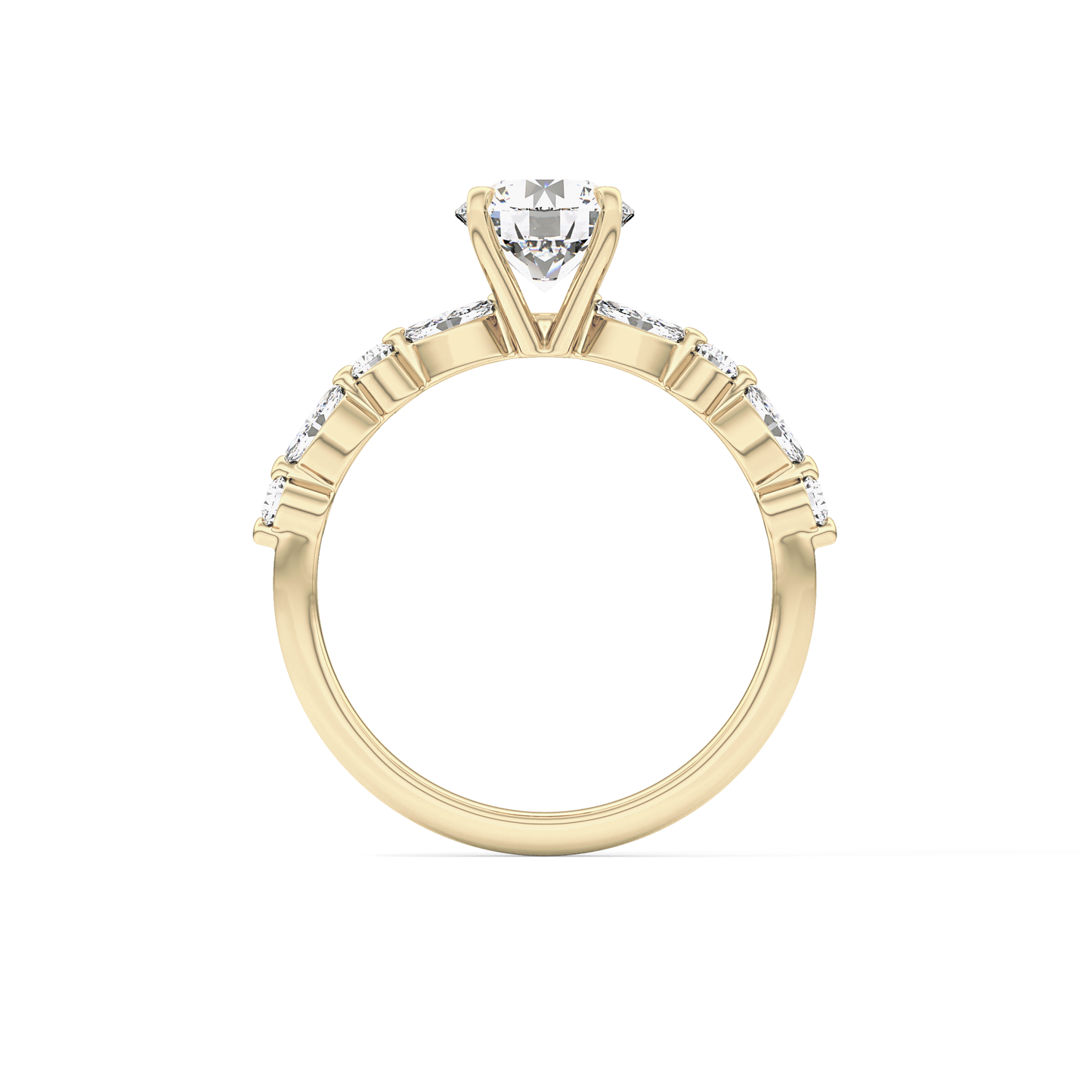 Round Cut 1.15 Carat Moissanite Ring – Pave Setting in Gold