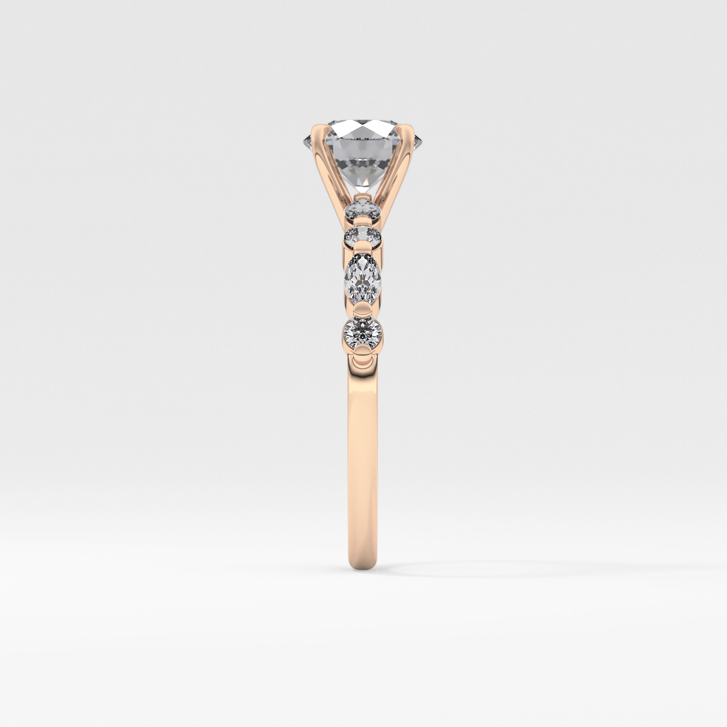 Round Cut 1.15 Carat Moissanite Ring – Pave Setting in Gold