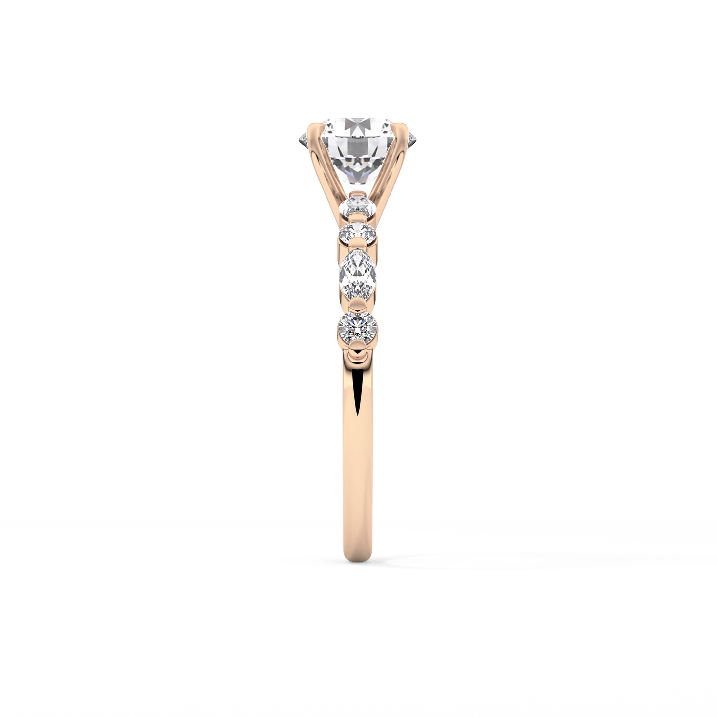 Round Cut 1.15 Carat Moissanite Ring – Pave Setting in Gold