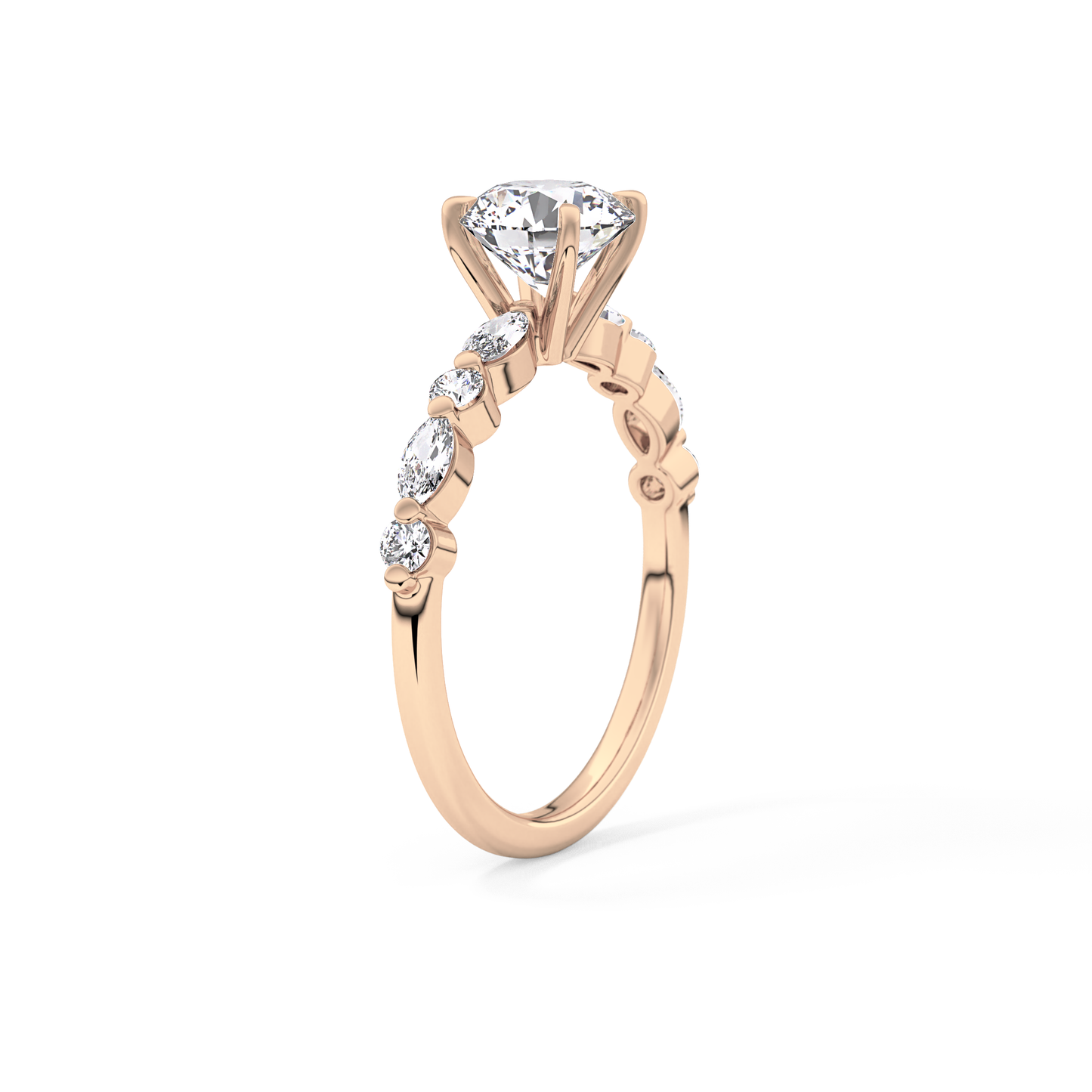 Round Cut 1.15 Carat Moissanite Ring – Pave Setting in Gold