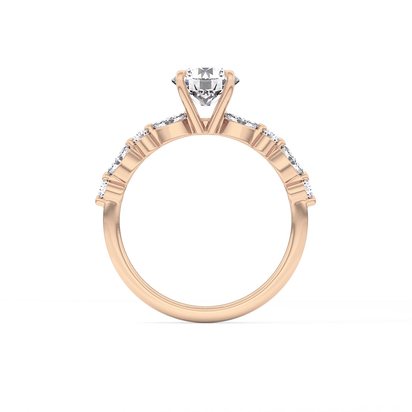 Round Cut 1.15 Carat Moissanite Ring – Pave Setting in Gold