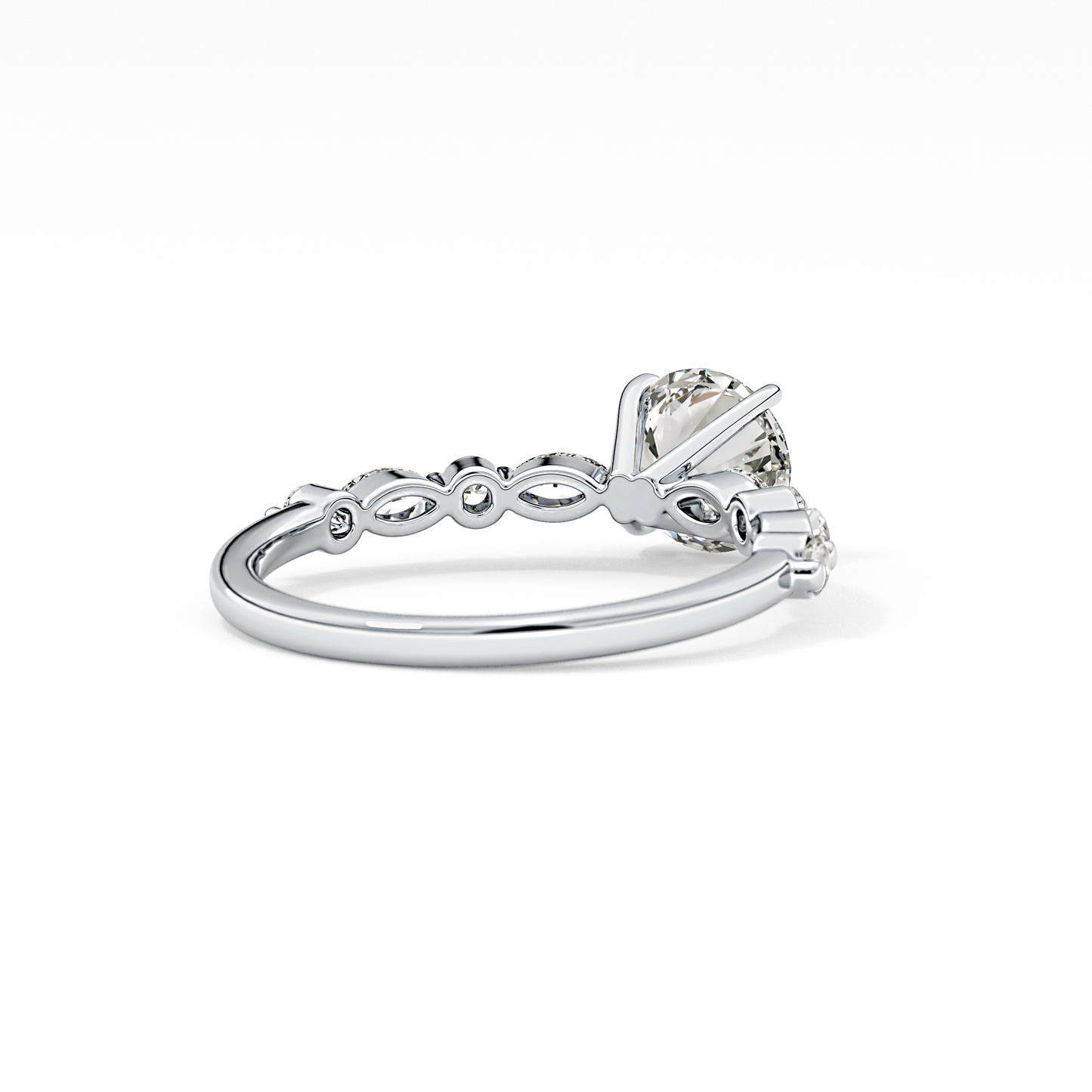 Round Cut 1.15 Carat Moissanite Ring – Pave Setting in Gold