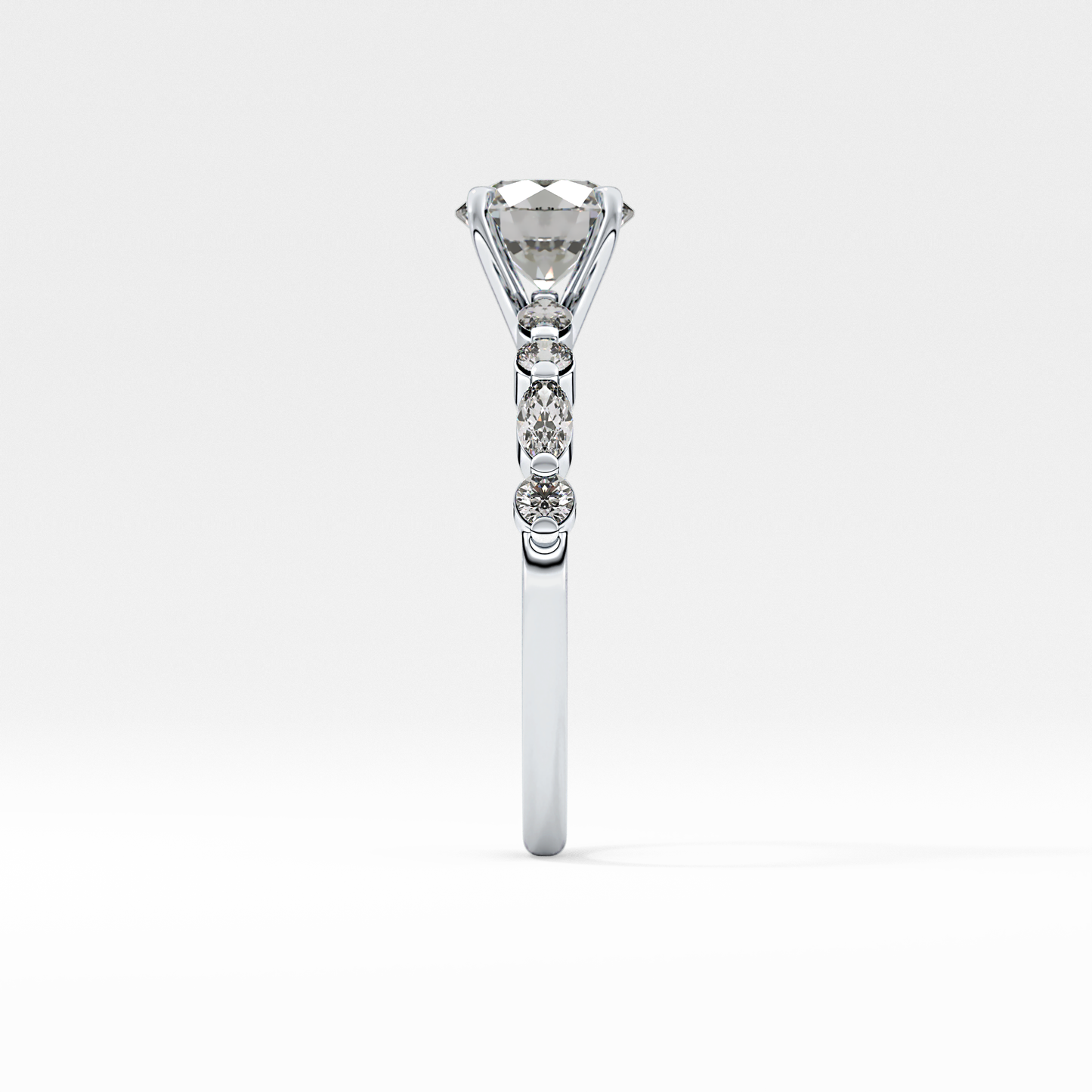Round Cut 1.15 Carat Moissanite Ring – Pave Setting in Gold