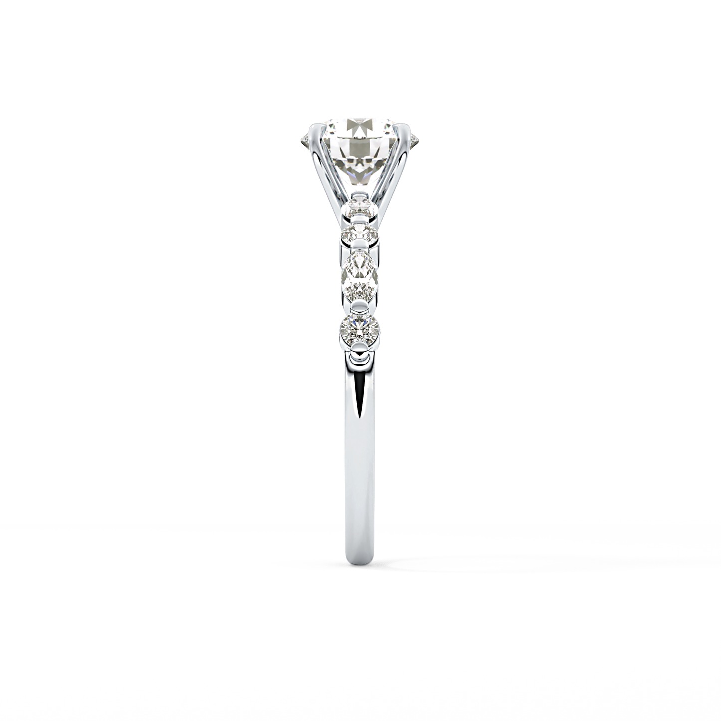 Round Cut 1.15 Carat Moissanite Ring – Pave Setting in Gold