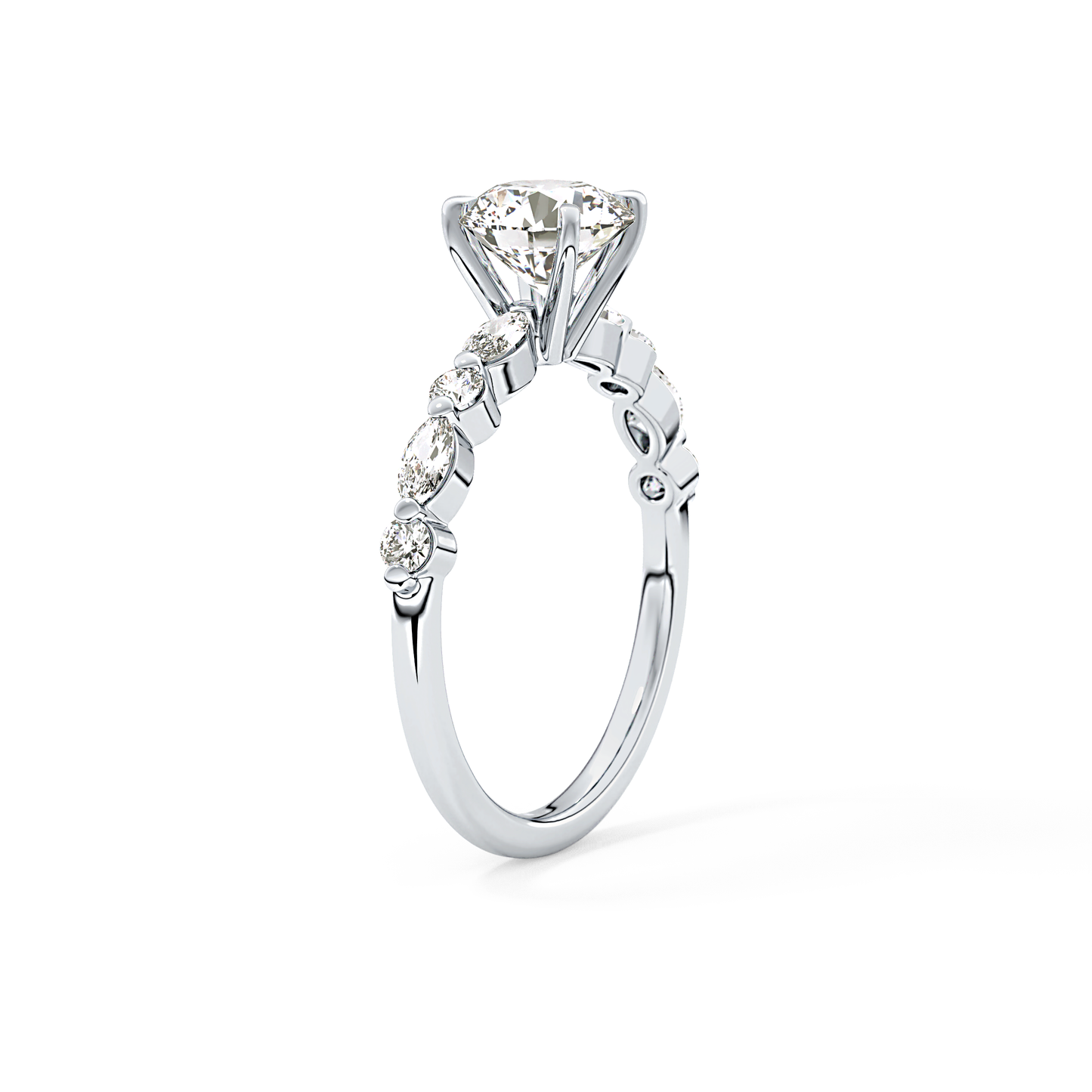 Round Cut 1.15 Carat Moissanite Ring – Pave Setting in Gold