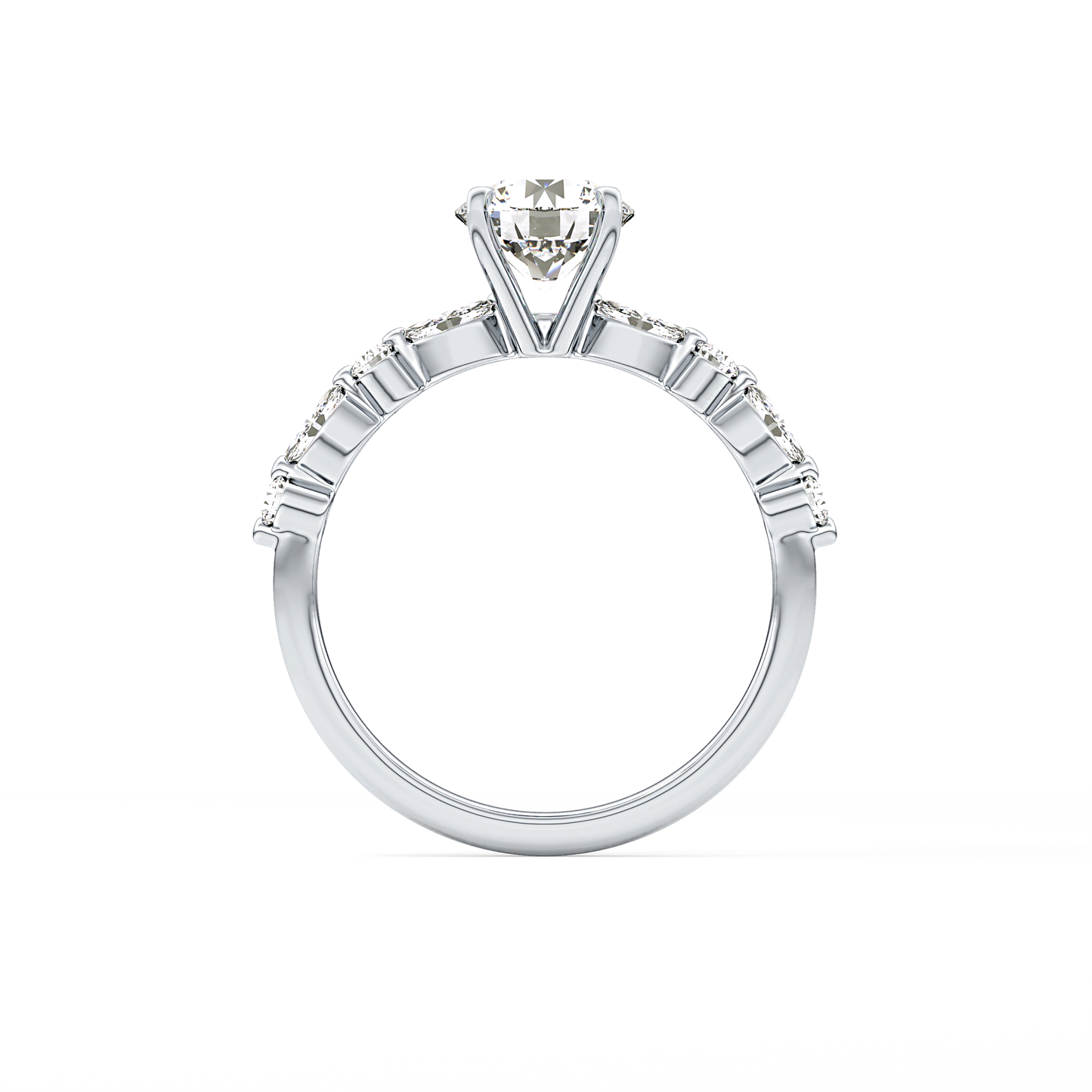 Round Cut 1.15 Carat Moissanite Ring – Pave Setting in Gold
