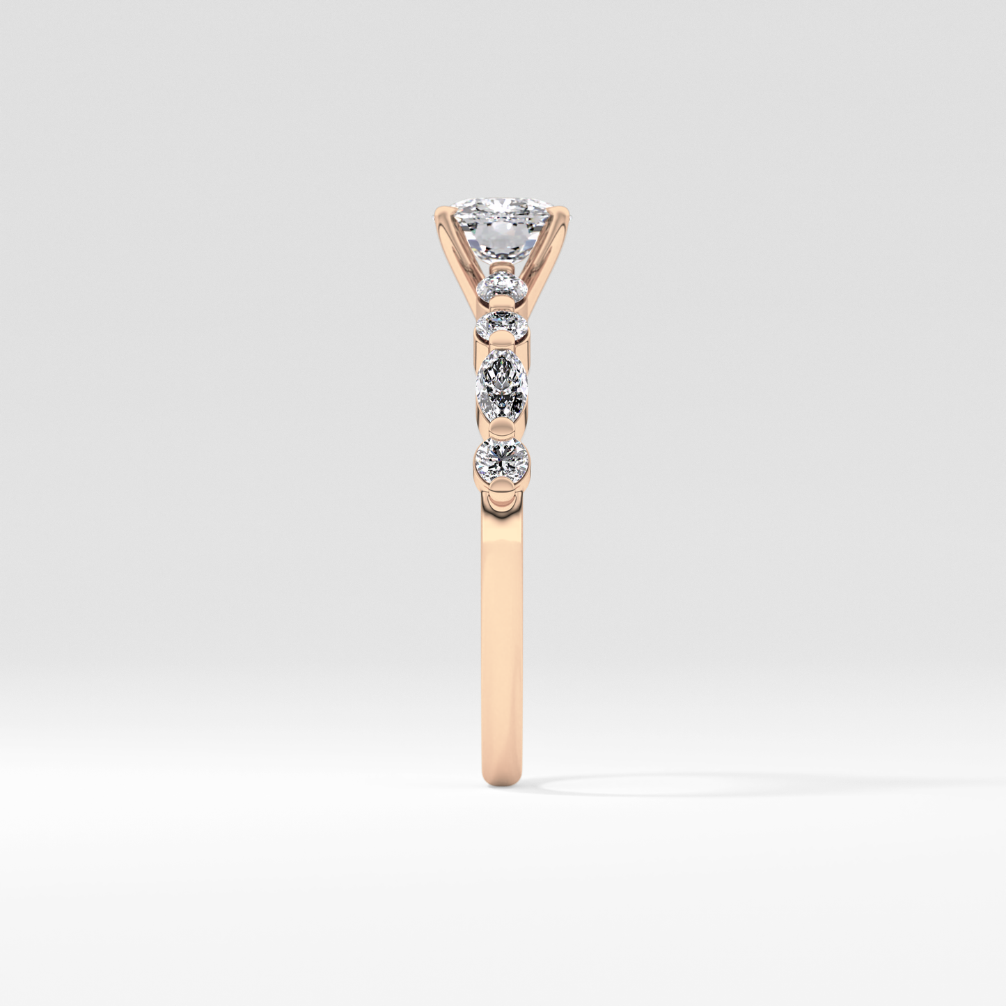 Cushion Cut 0.87 Carat Moissanite Ring – Pave Setting in Gold
