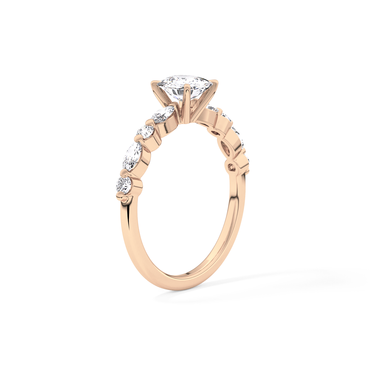 Cushion Cut 0.87 Carat Moissanite Ring – Pave Setting in Gold