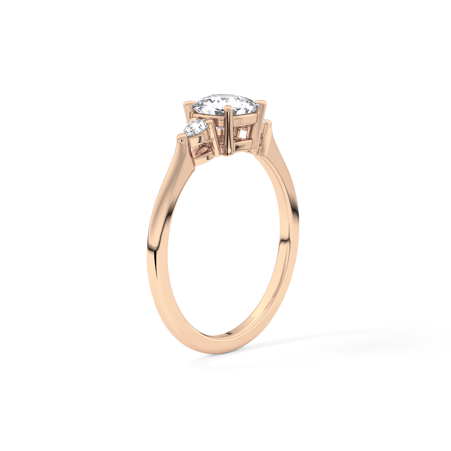 Cushion Cut 0.95 Carat Moissanite Ring – Three Stones Setting in Gold
