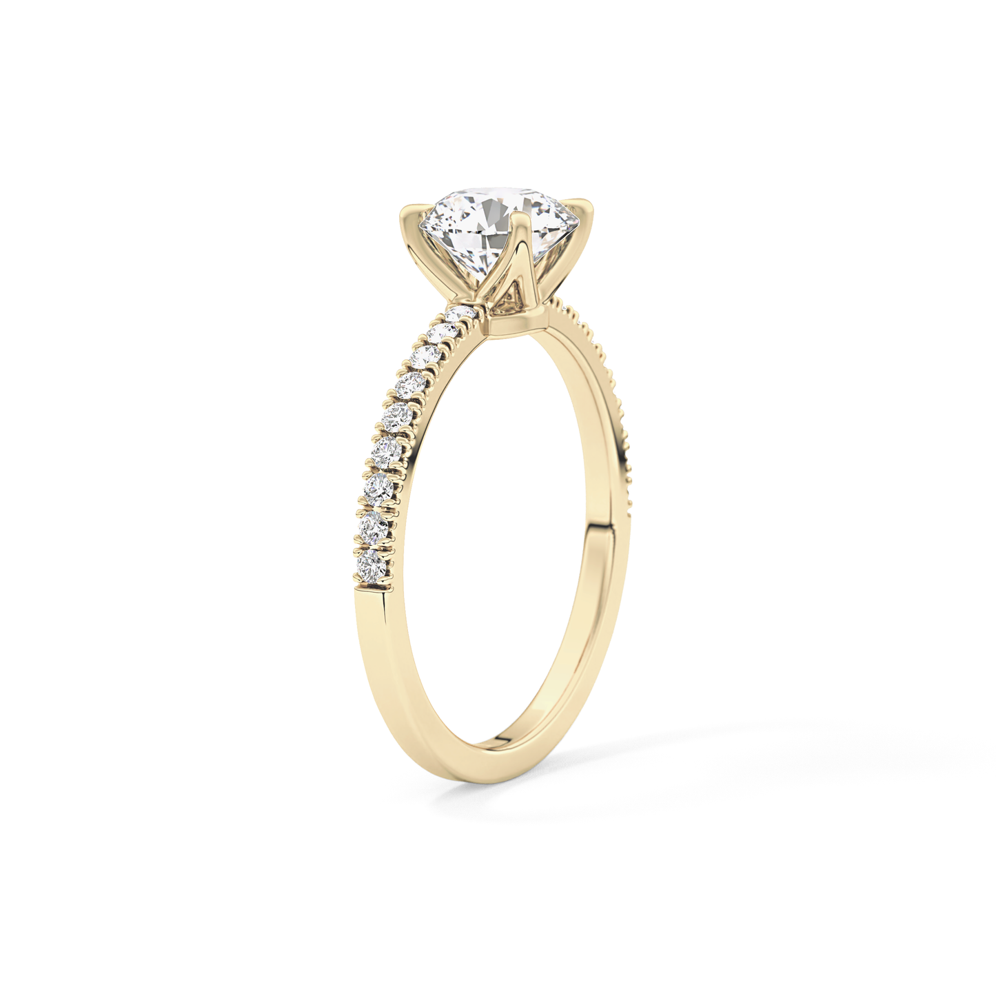 Round Cut 1.03 Carat Moissanite Ring – Pave Setting in Gold 13